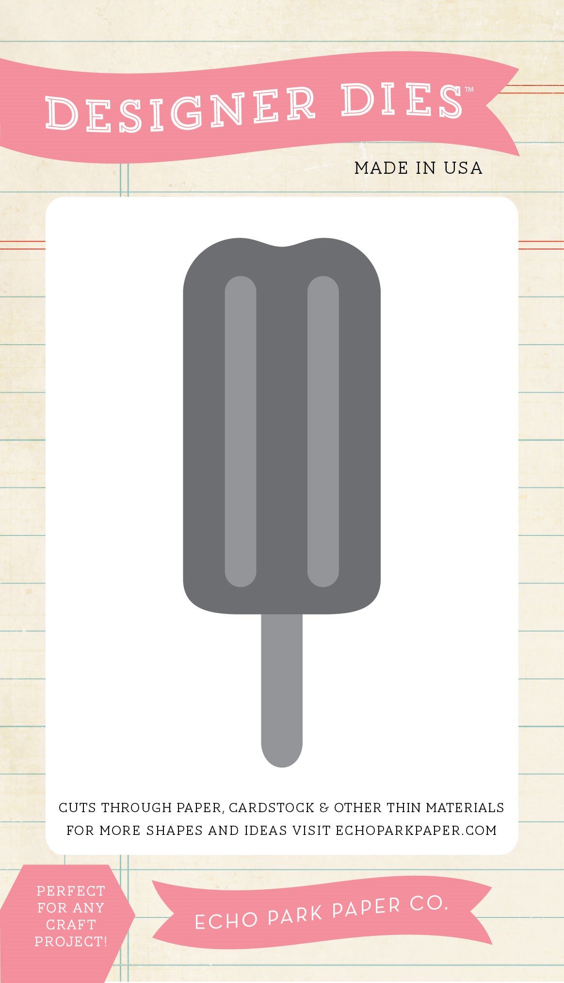 Echo Park Paper Company Popsicle Die Cut - Scrapbooking Embellishments for DIY Cards, Photo Albums & Craft Projects