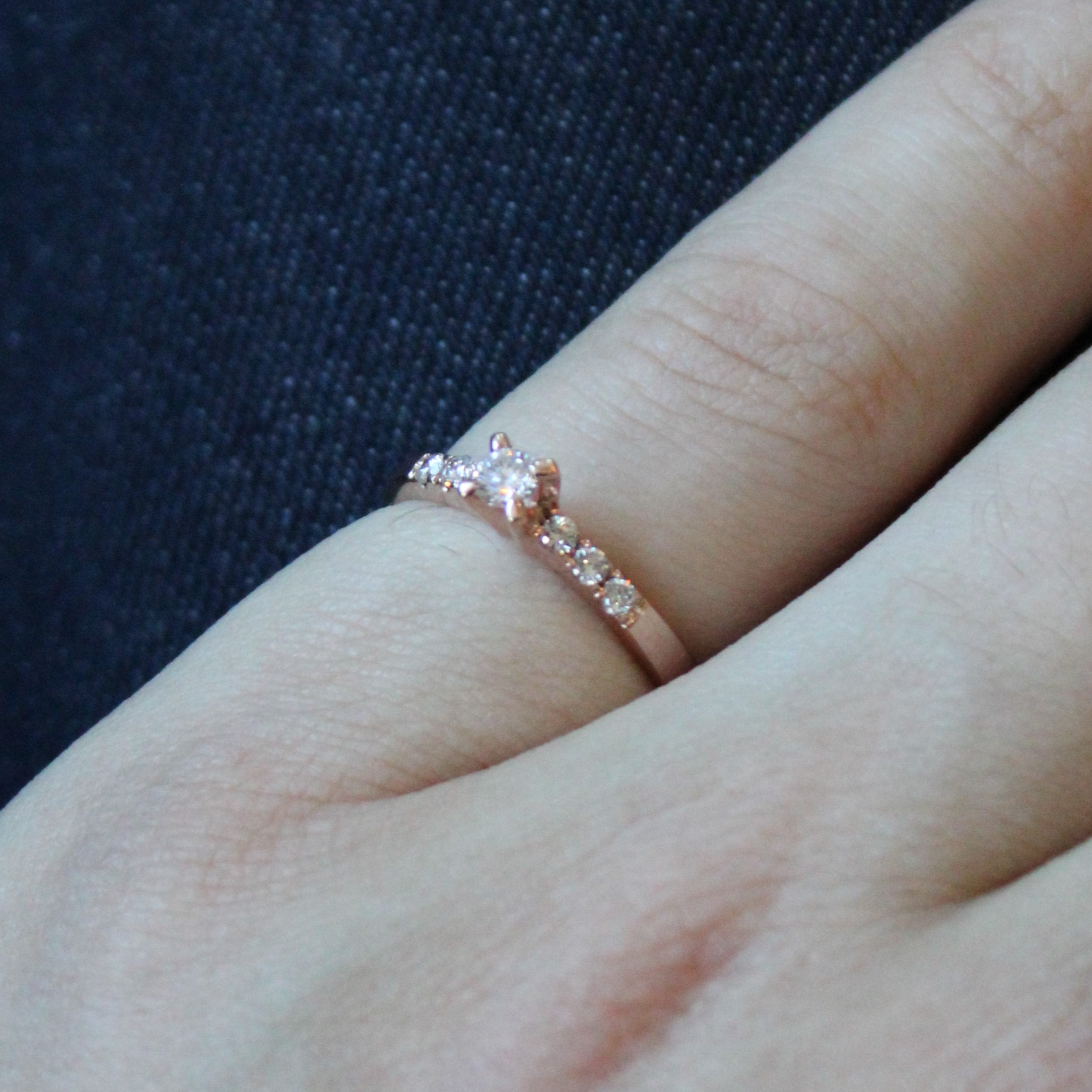 Petite Rose Gold Diamond Ring for Women - 0.20 Carat Total Weight (0.20ctw) - Size 5.75 - Elegant Wedding Band, Anniversary Gift, or Everyday Jewelry for Special Occasions