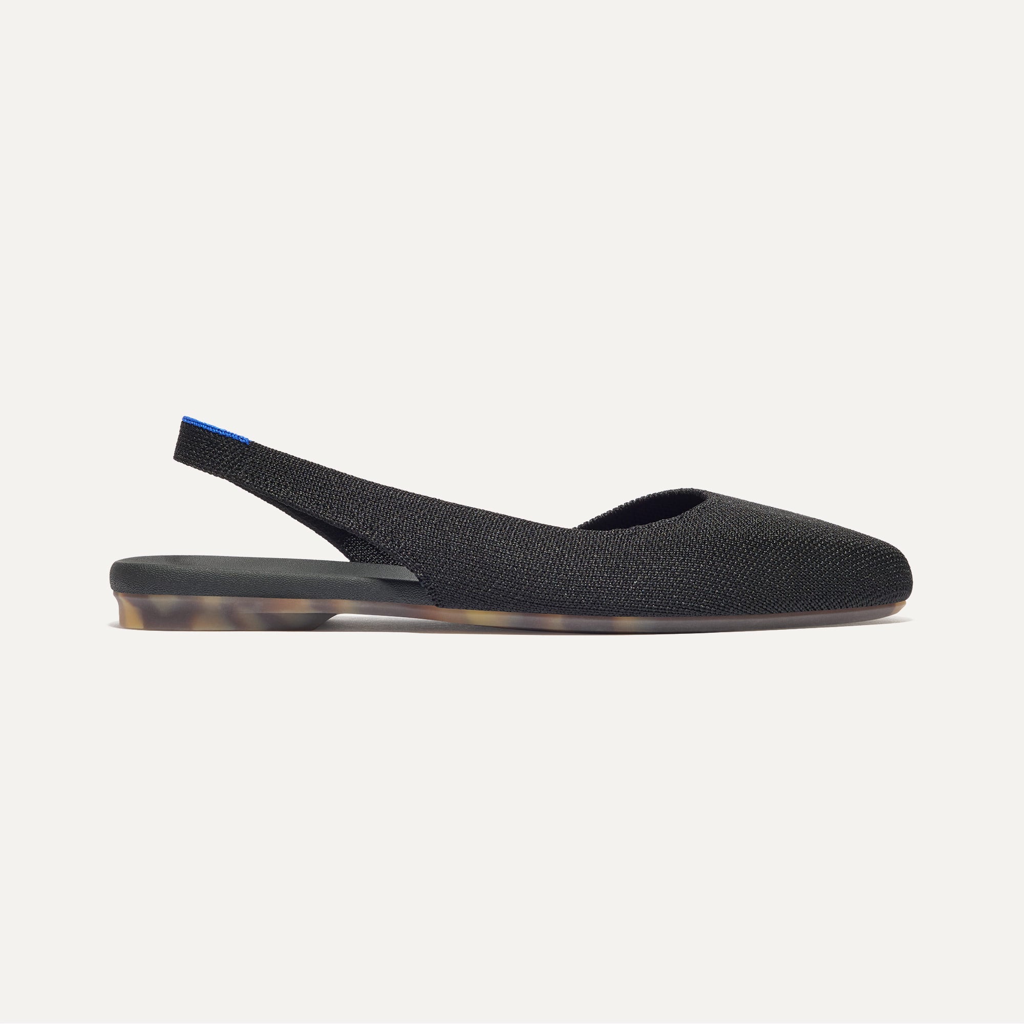 Almond Slingback Black Heels - Women's Comfortable Low Block Heel Sandals for Casual Wear, Office & Date Night