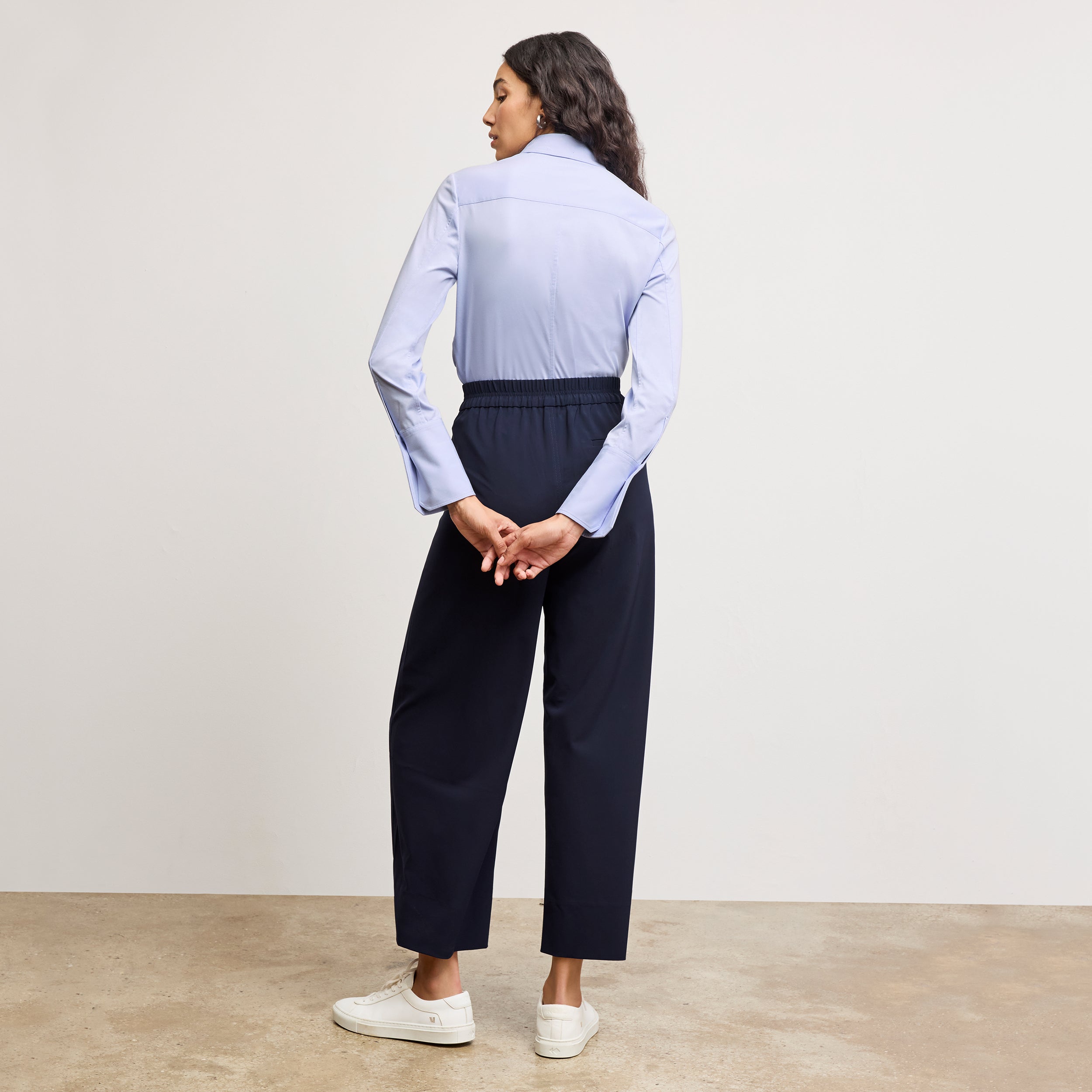 Elena Travel Culotte Pants - OrigamiTech Wrinkle-Free Dark Navy for Women | Perfect for Business Trips & Casual Outings