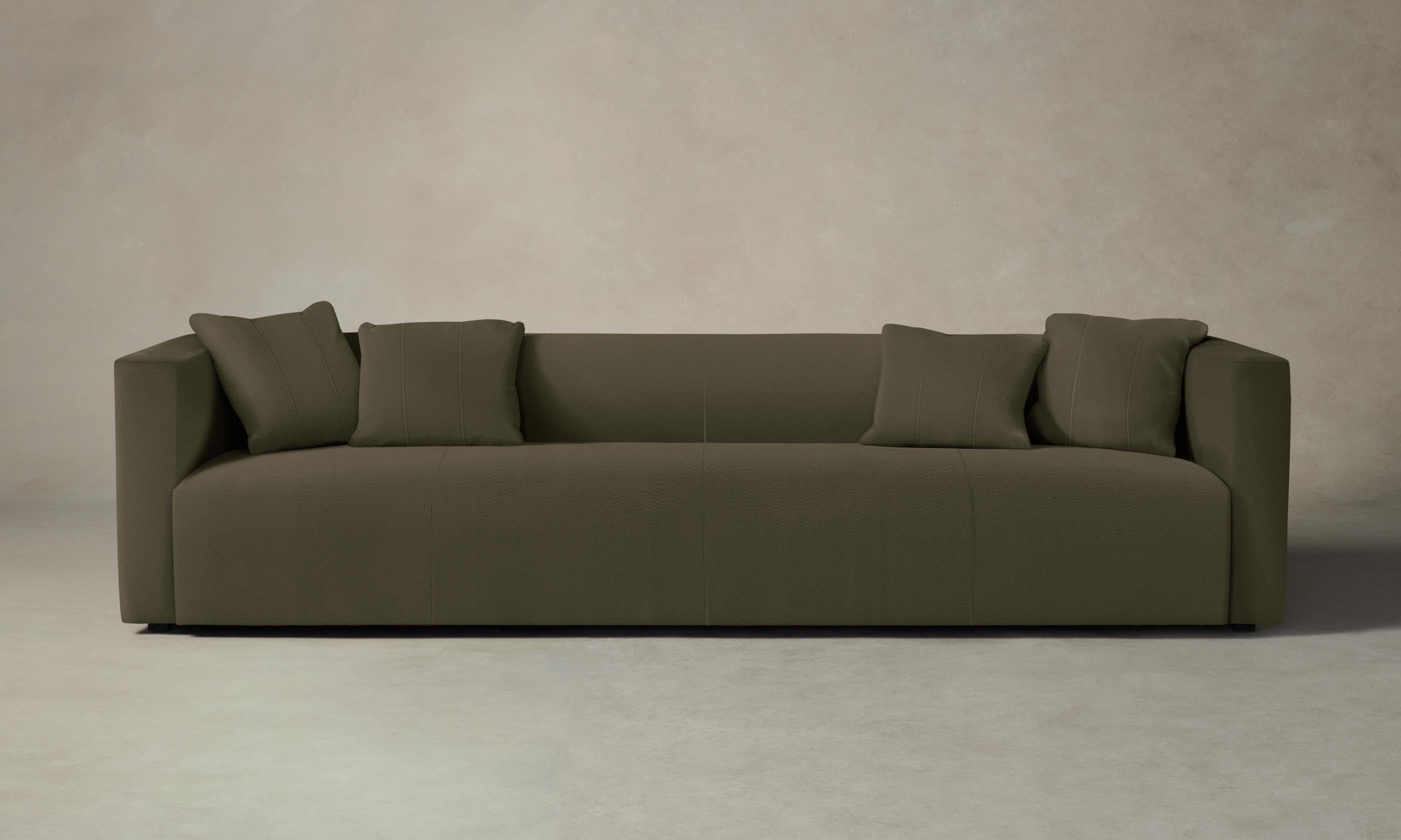 The Breuer Sofa - Premium Pebbled Leather in Truffle Brown - Perfect for Modern Living Rooms & Office Spaces