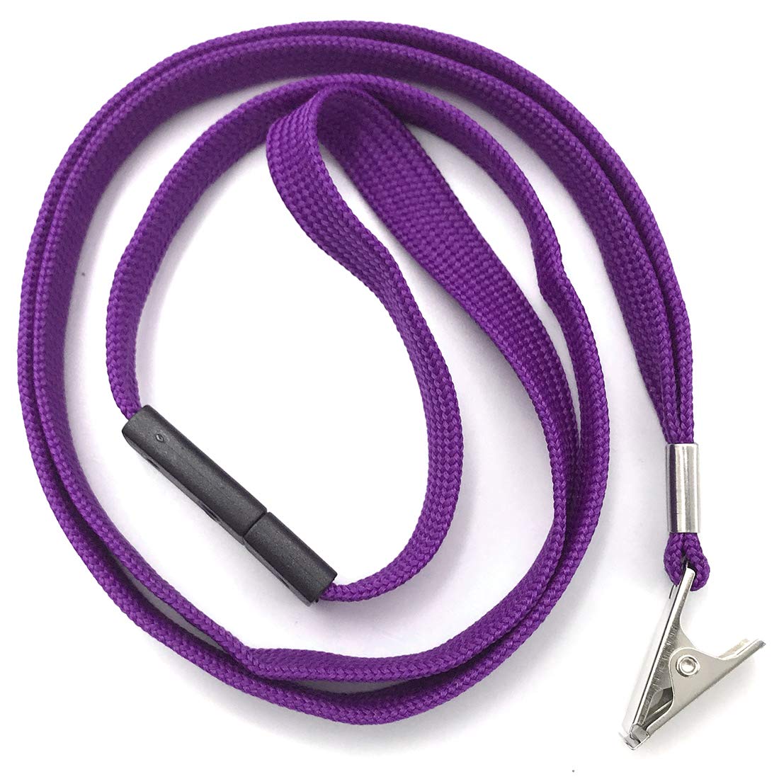 Breakaway Safety Lanyards - 25 PCS Black with Bulldog Clip for ID Badges & Events