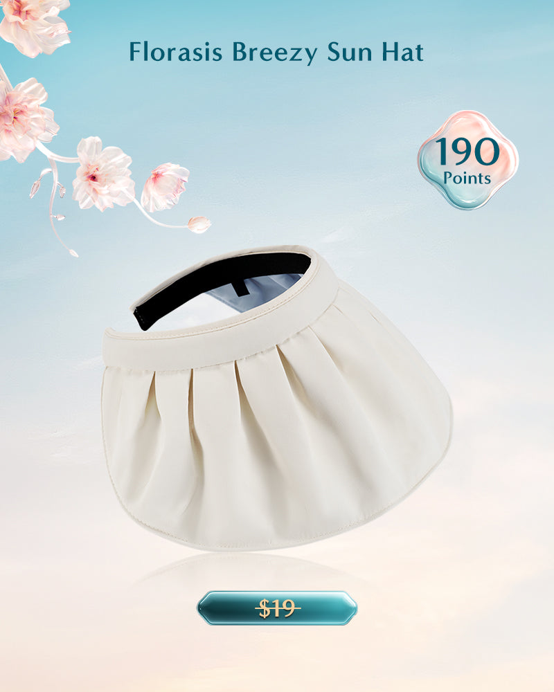 Florasis Breezy Sun Hat for Women - UPF 50+ Wide Brim Straw Beach Hat with Chin Strap - Perfect for Summer, Vacation, Beach & Outdoor Activities