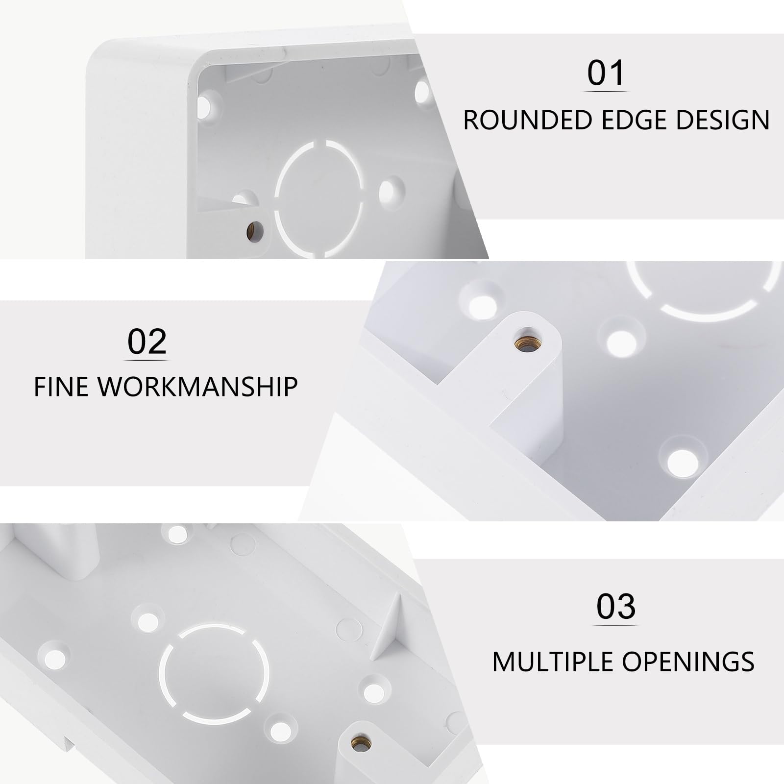 Hemobllo 5-Pack White Plastic Surface Mount Outlet Box - Single Gang Electrical Junction Box for Home & Office Wiring