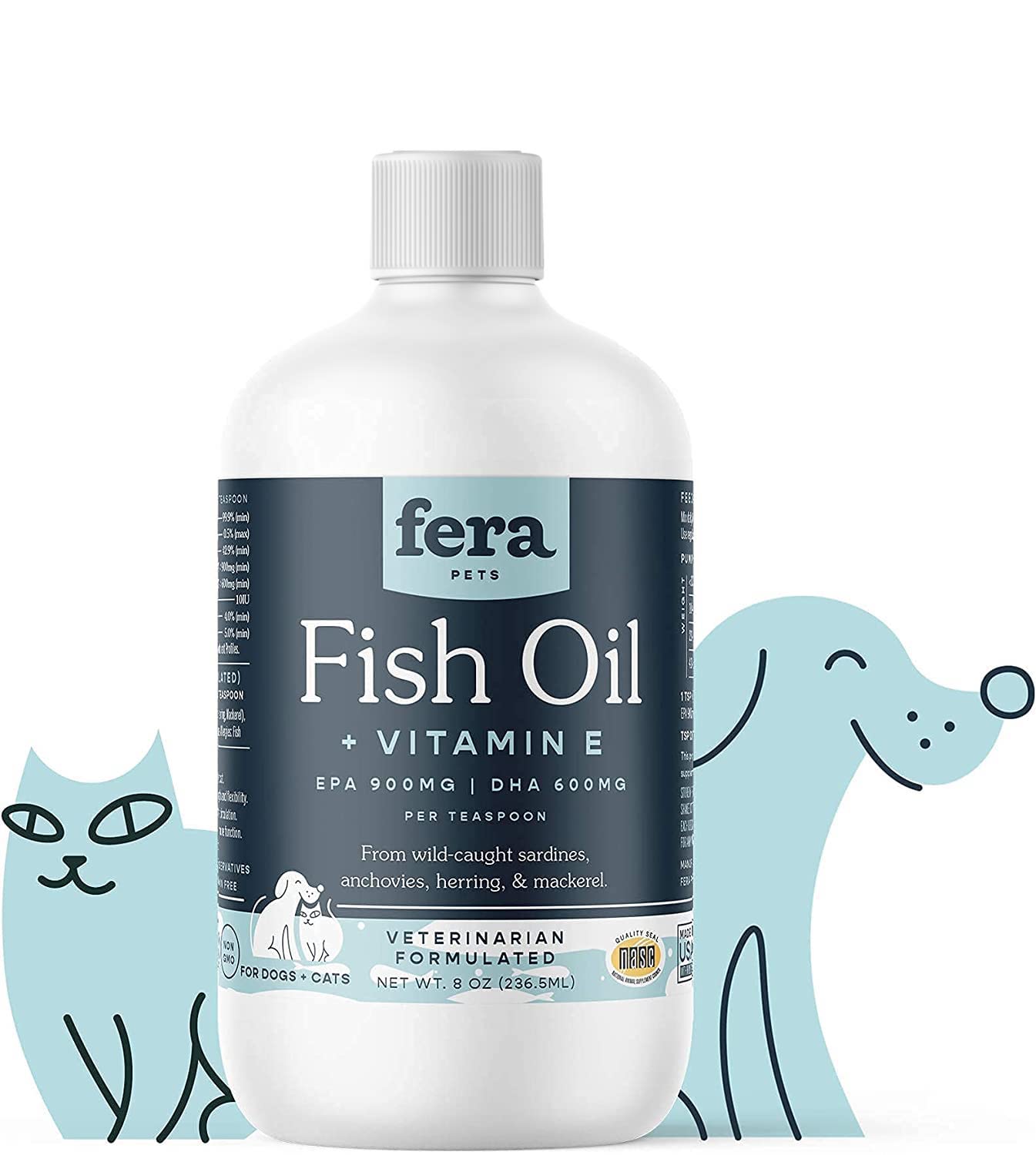 Fera Pet Organics Health Essentials Supplement Bundle for Dogs and Cats - Omega 3 Fish Oil with EPA & DHA (8oz), Organic Probiotics with Prebiotics (60 Scoops), Hip & Joint Soft Chews (90 Count) - Supports Digestive Health, Skin & Coat, Joint Mobility - Perfect for Daily Pet Wellness Routine