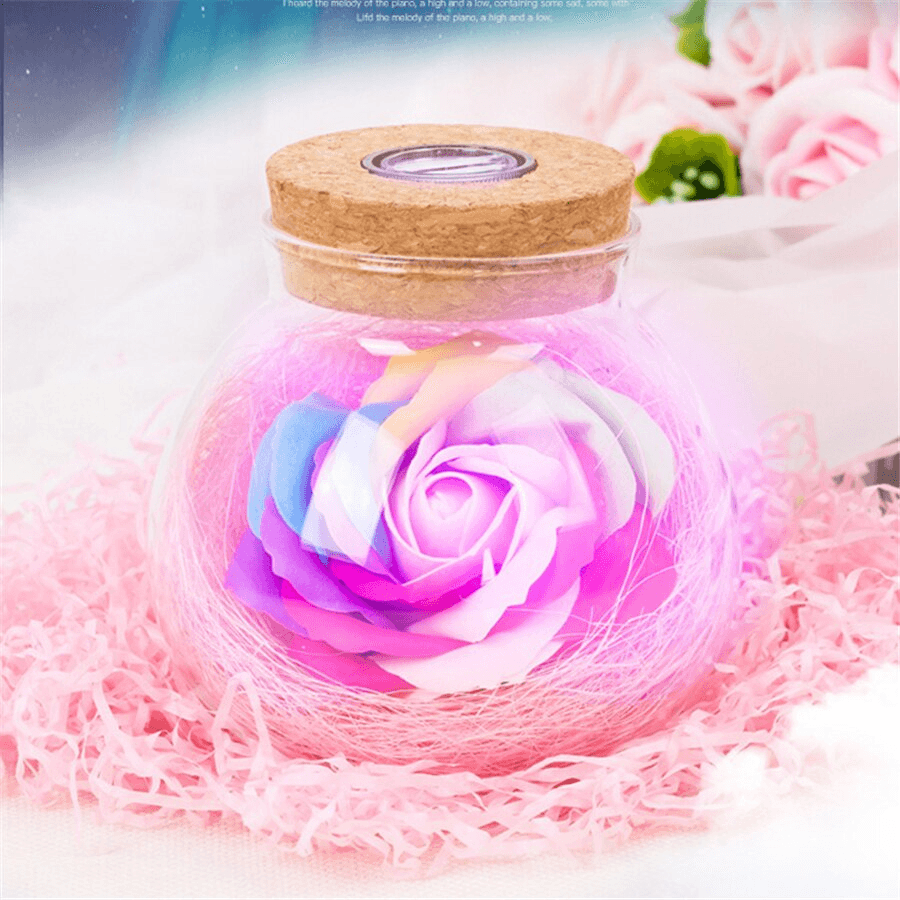 Romantic Illuminated Rose Light with Remote Control - Perfect for Valentine's Day Gifts, Wedding Decor, and Bedroom Night Light