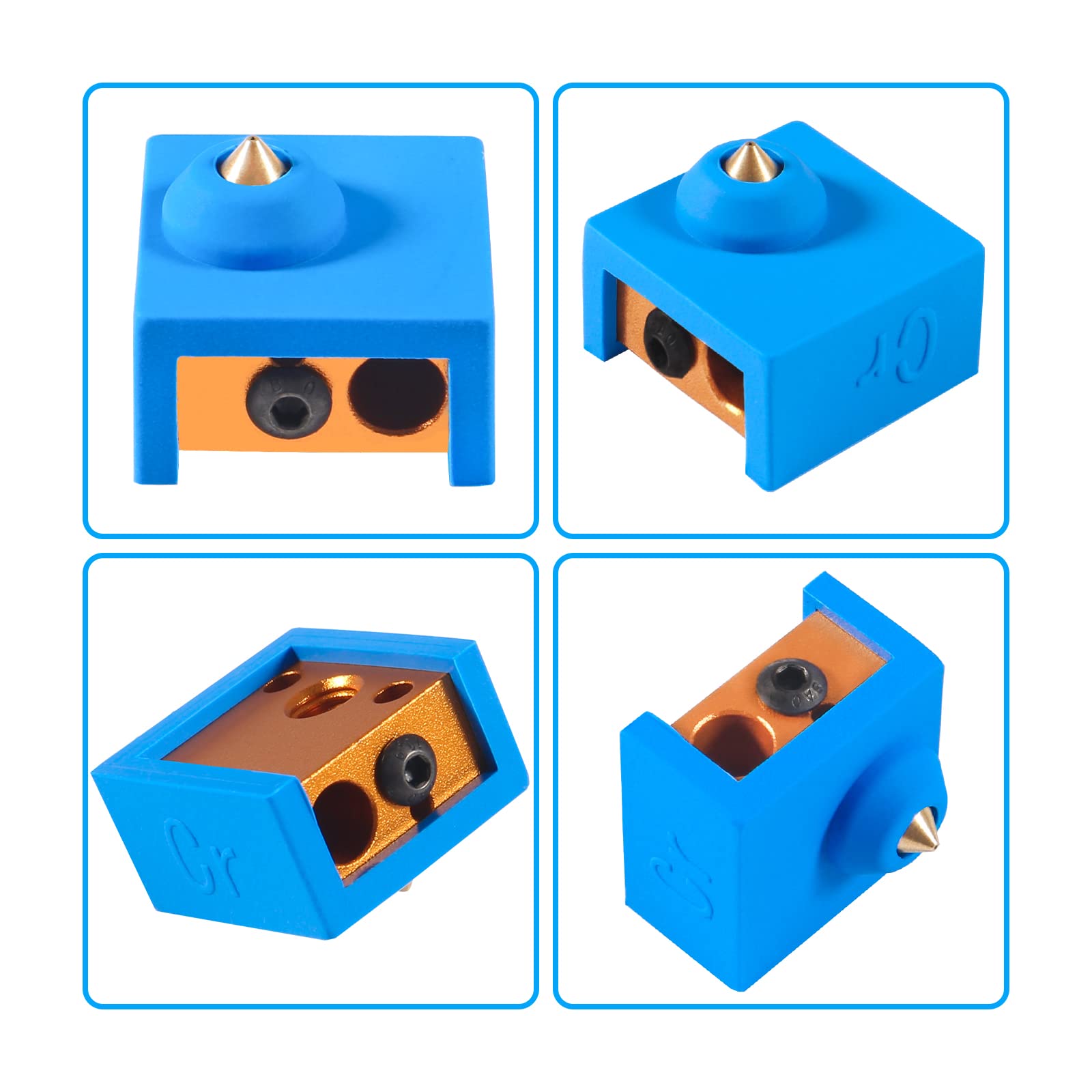Aokin 3D Printer Heat Break Kit - Stainless Steel Throat, Aluminum Heater Block & Silicone Sock for Creality Ender 3/3 Pro/3 V2/5/5 Pro, CR-10/10S | High-Temp Replacement Parts | Perfect for DIY 3D Printing & Maintenance