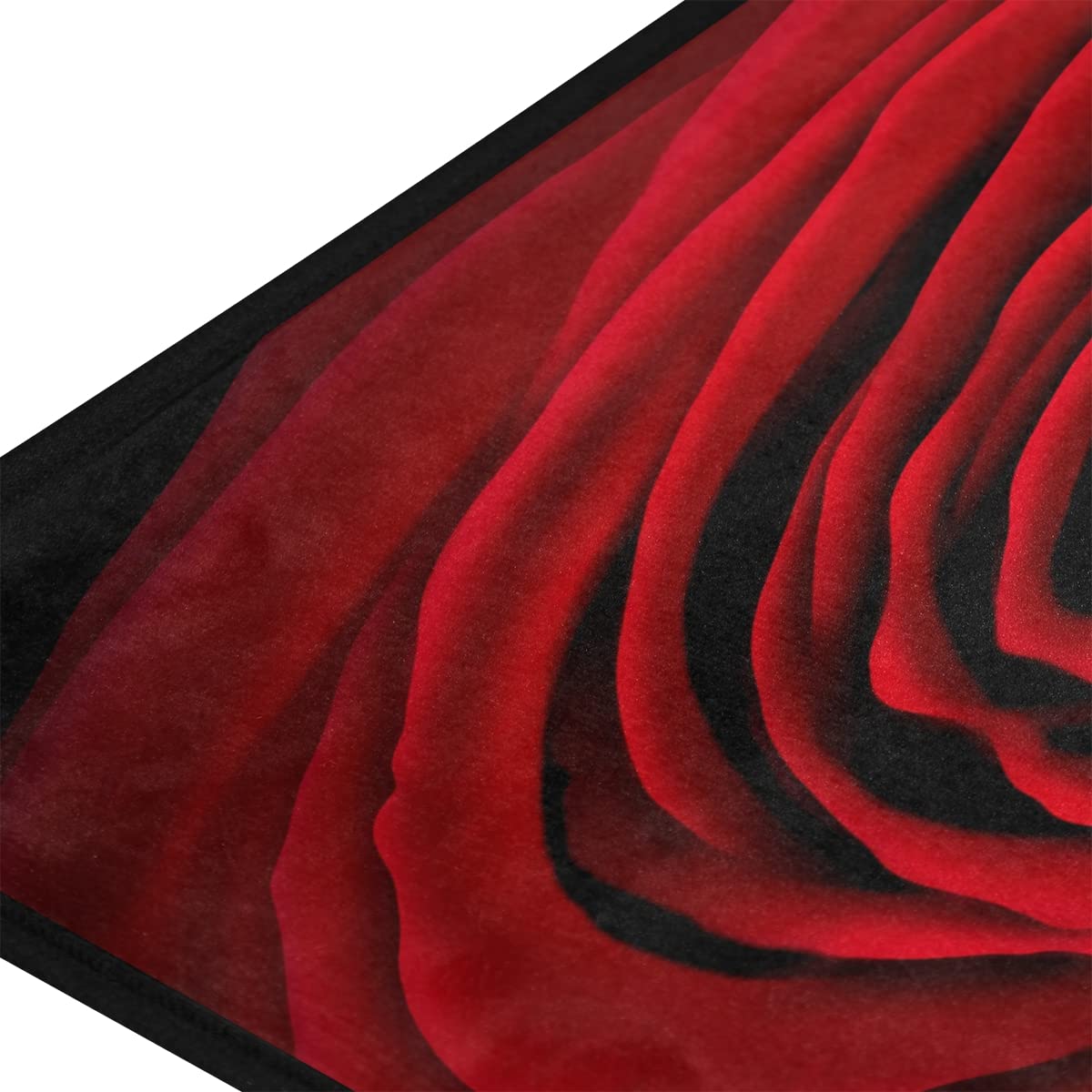 Non-Slip Kitchen Rugs with Rose Red Flower Design - Soft Washable Bath Mat & Runner for Home Decor, 39