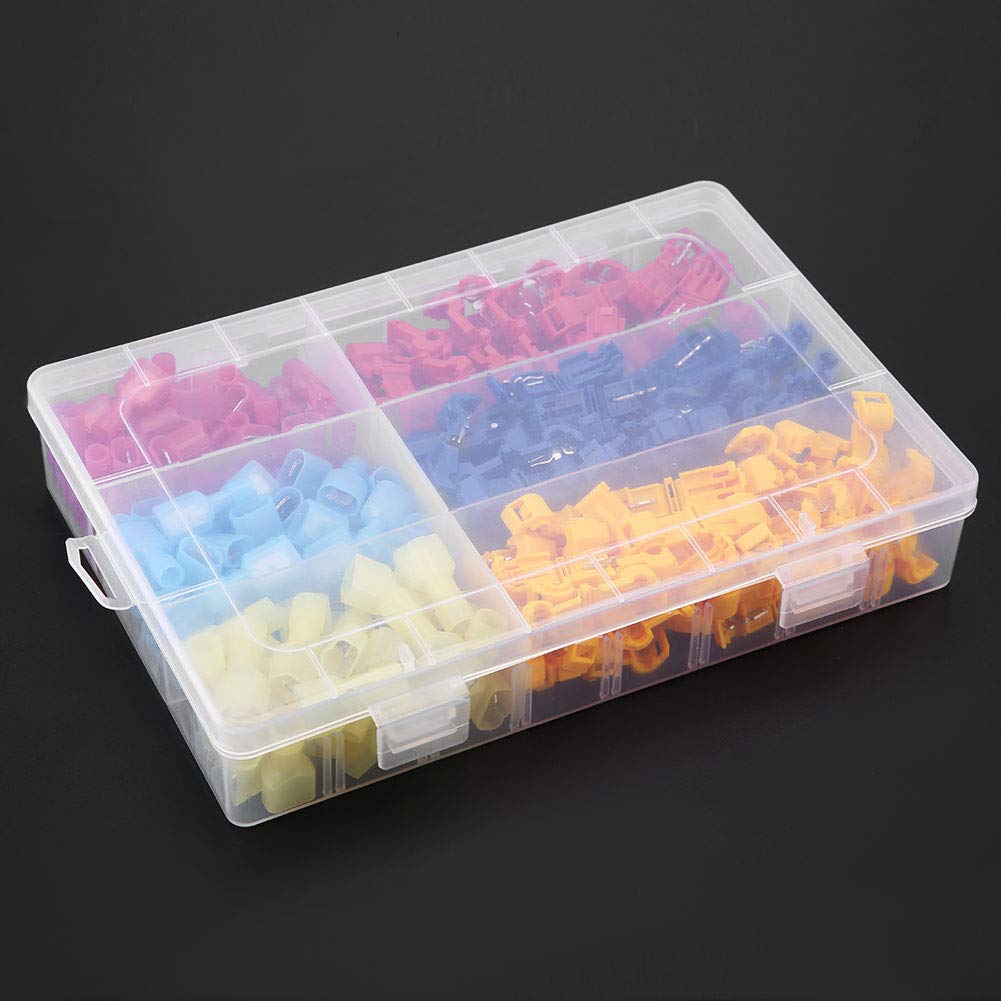 240pcs High-Quality Brass Nylon T-Tap Electrical Connectors - Insulated Wire Terminals for Automotive, Motorcycle & Marine Wiring - Secure Splice Connectors for DIY Electrical Projects