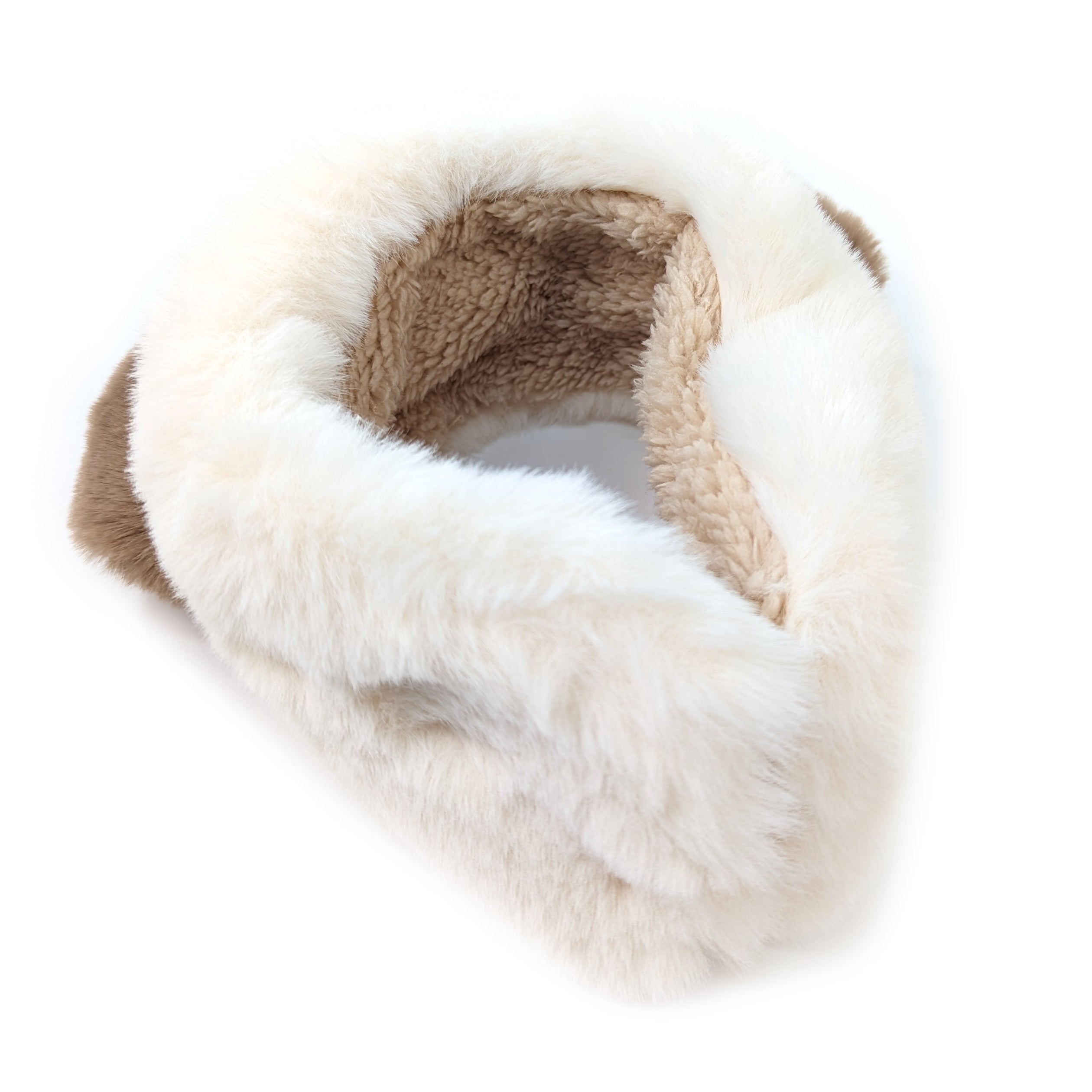 Bear Ear Headband Winter Warm Fleece Ear Muffs for Women & Girls - Soft Cream Knit Headband for Cold Weather, Outdoor Activities, and Fashion Accessories