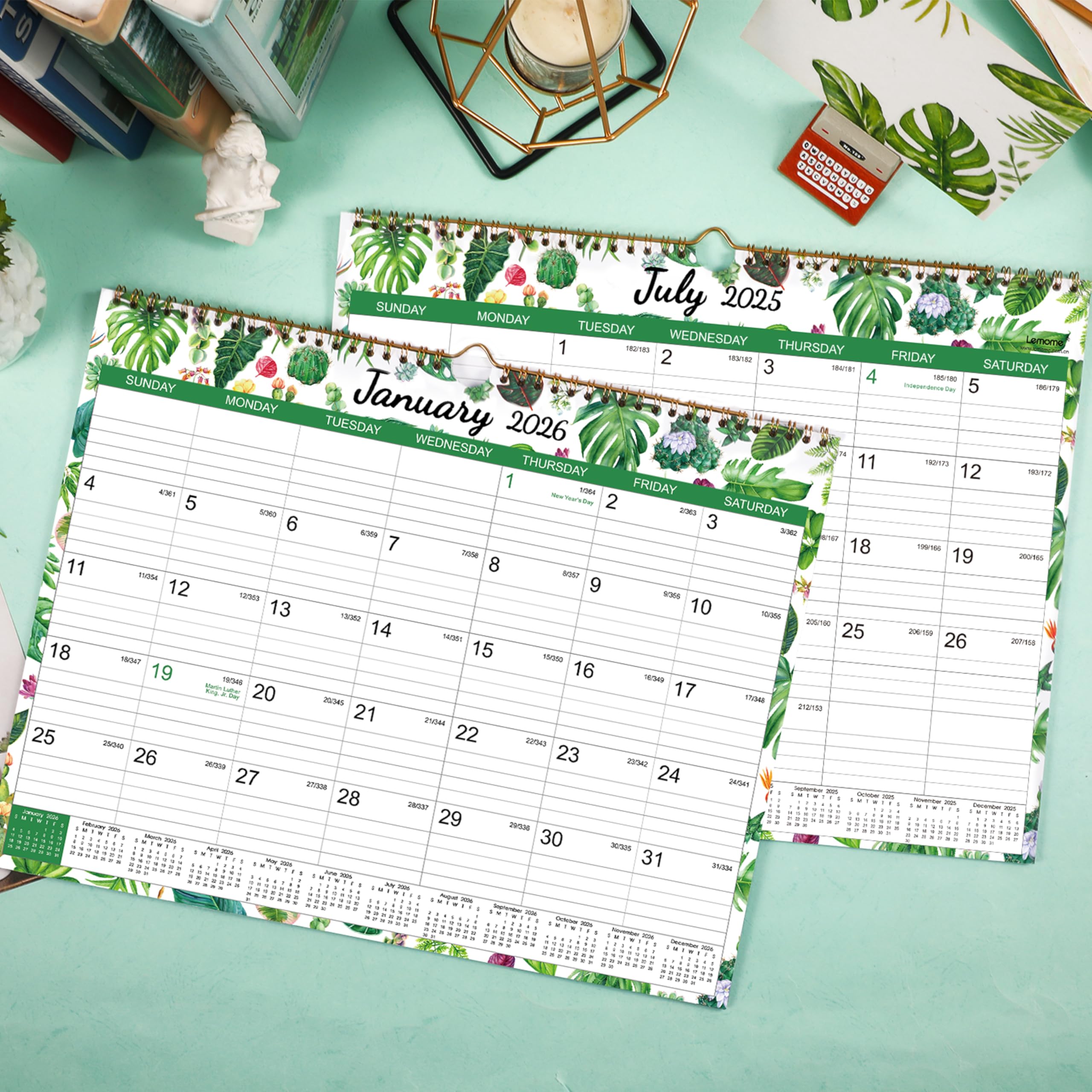 2025-2026 Wall Calendar | 18-Month Planner from July 2025 to December 2026 | 11.5x15 Inch Large Monthly Calendar with Julian Dates & Spacious Blocks | Perfect for Home, Office & School Organization