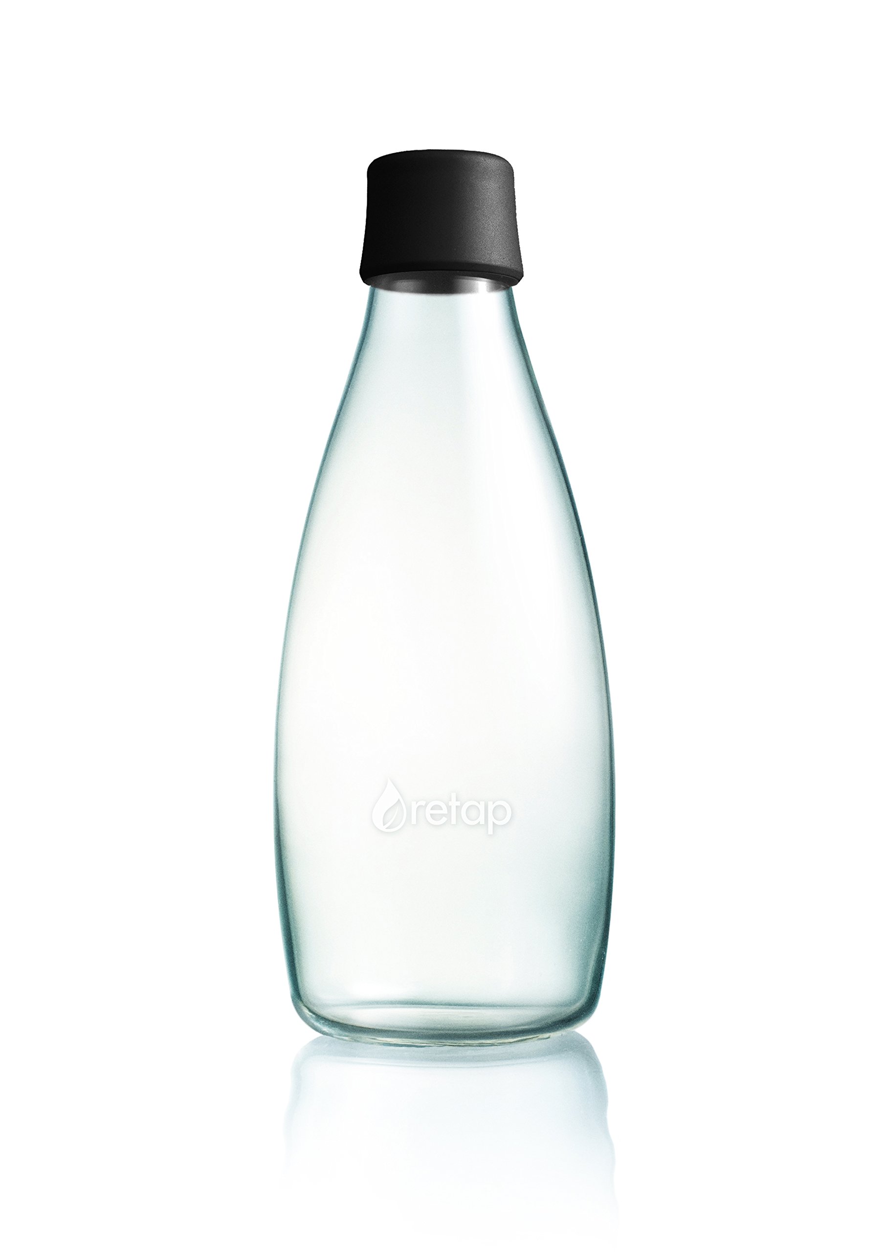 Retap 0.8L Large Glass Water Bottle with Silicone Sleeve - BPA Free, Leak Proof, Eco Friendly Reusable Drinking Bottle for Home, Office, Gym & Outdoor Activities