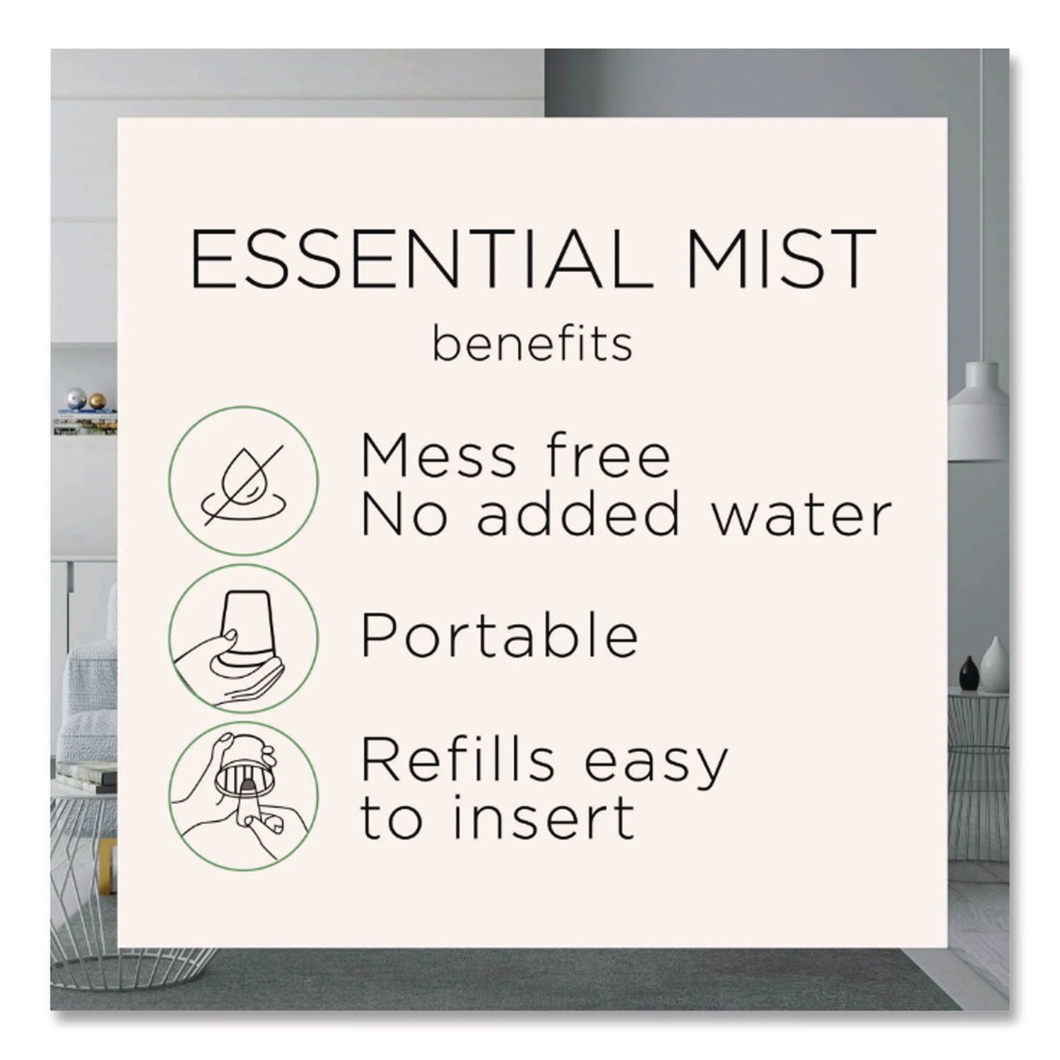 Air Wick Essential Mist Refill - Linen and Petals Scent, 0.67 oz | Home Fragrance Diffuser for Living Room, Bedroom & Bathroom | Long-Lasting Aromatherapy Oil Refill