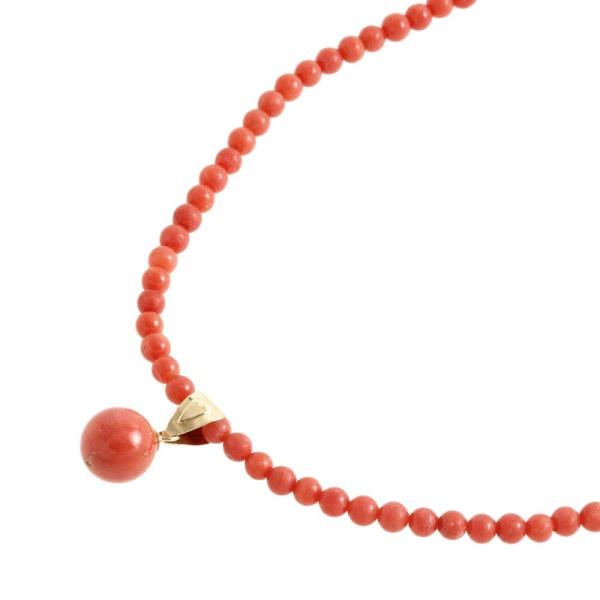 18K Gold Coral Bead Necklace - Vintage Jewelry for Women | Elegant Statement Piece for Parties, Weddings & Special Occasions