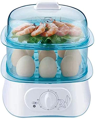 YJXGVJFQ Electric Egg Boiler - Double Layer Rapid Egg Steamer for Hard Boiled & Poached Eggs, Multifunctional Kitchen Appliance (Silver) - Perfect for Breakfast Meal Prep & Healthy Cooking