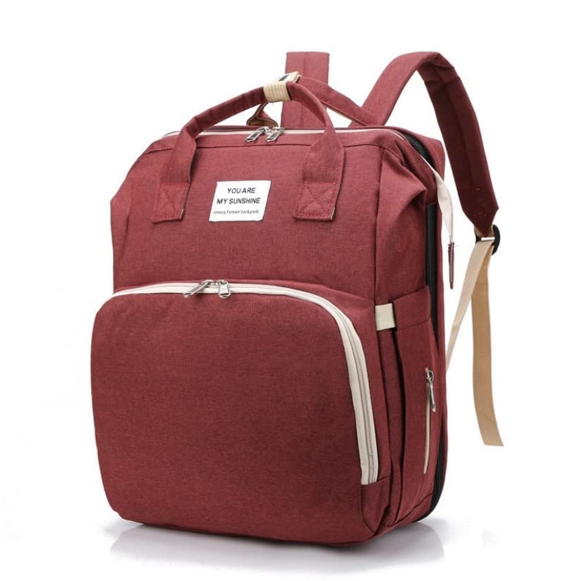 4 in 1 Multifunctional Diaper Bag for Baby Care - Large Capacity, Waterproof, Insulated (Red) | Perfect for Travel, Daycare & On-the-Go Parents