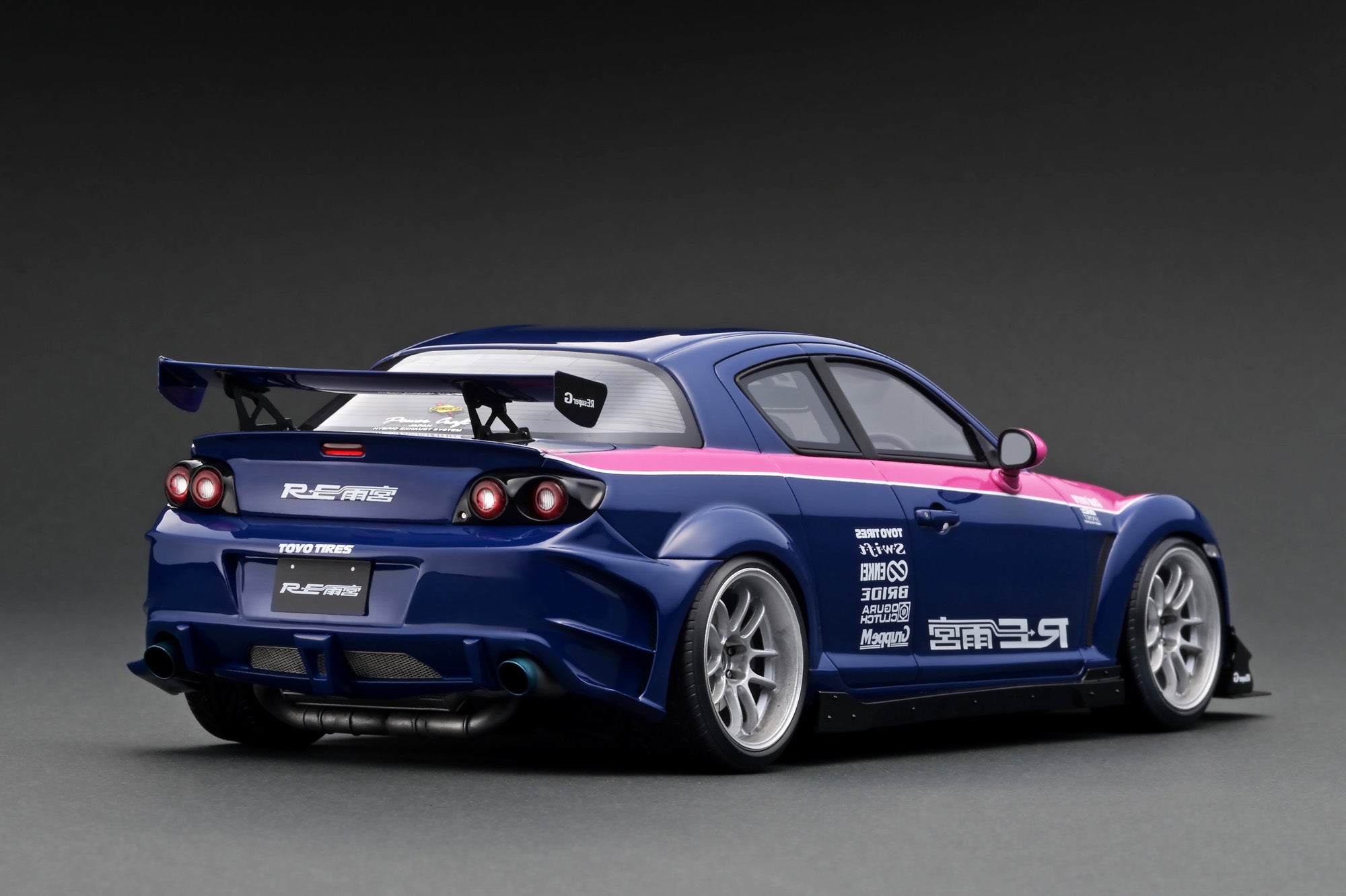 1:18 Scale Mazda RX-8 SE3P RE Amemiya Diecast Model Car - Blue & Pink Limited Edition - Perfect for Collectors, Display & Racing Enthusiasts