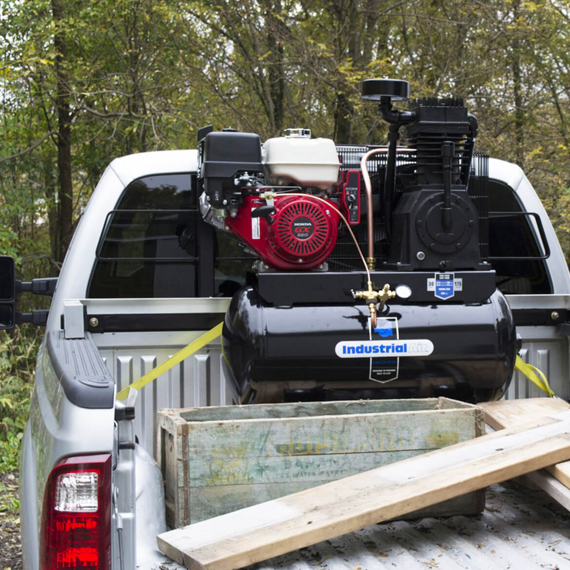 Industrial Air IH1393075 30 Gallon 13 HP Truck Mount Air Compressor with Engine - Heavy Duty for Construction Sites, Auto Shops & Mobile Mechanics