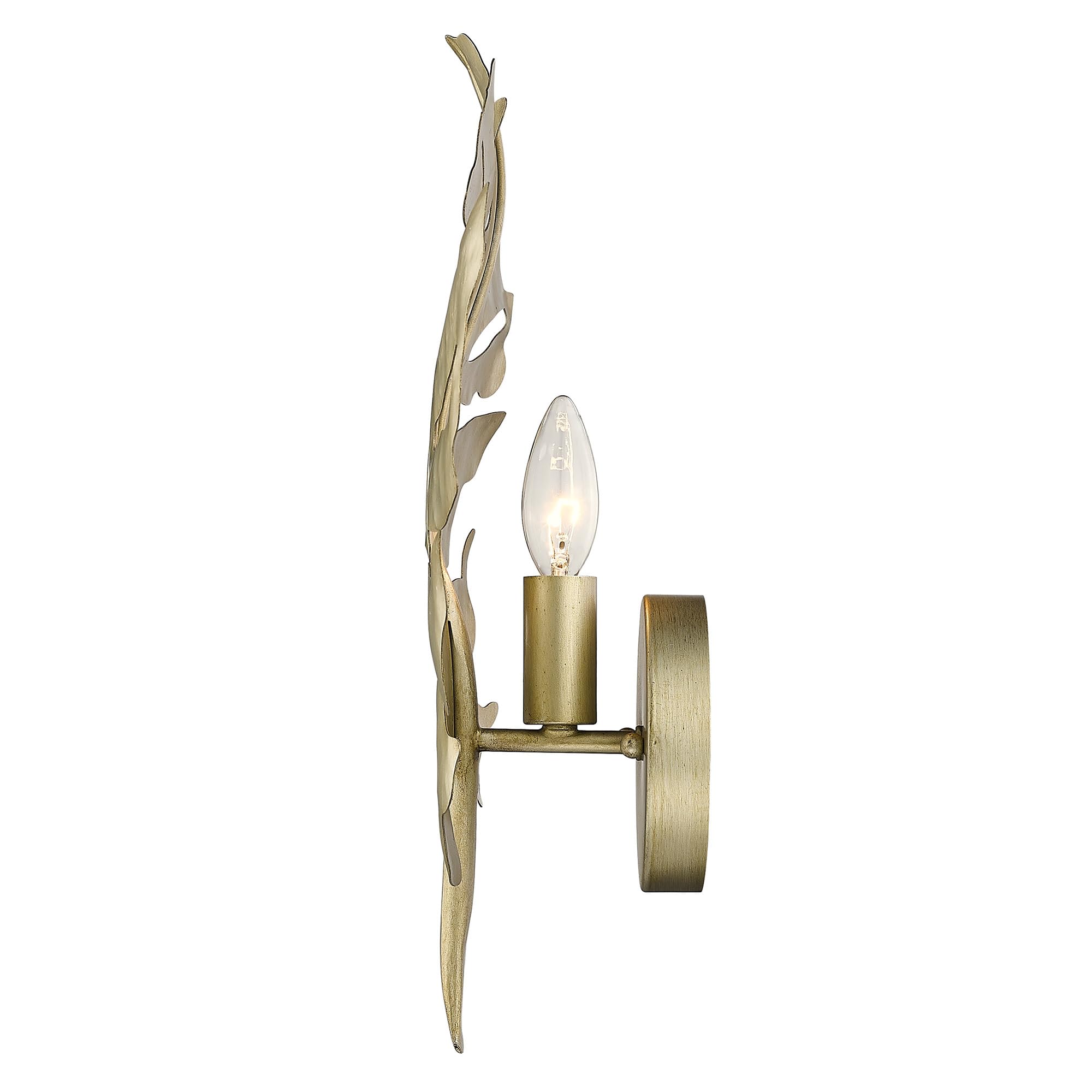 Golden Lighting Aruba 1 Light Metal Wall Sconce in White Gold - Modern Wall Light Fixture for Bedroom, Living Room & Hallway Lighting Decor