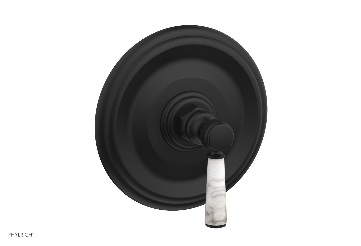 HEX TRADITIONAL Shower Trim Kit with Marble Lever Handle - 4 156 - Perfect for Bathroom Renovation and Modern Home Decor