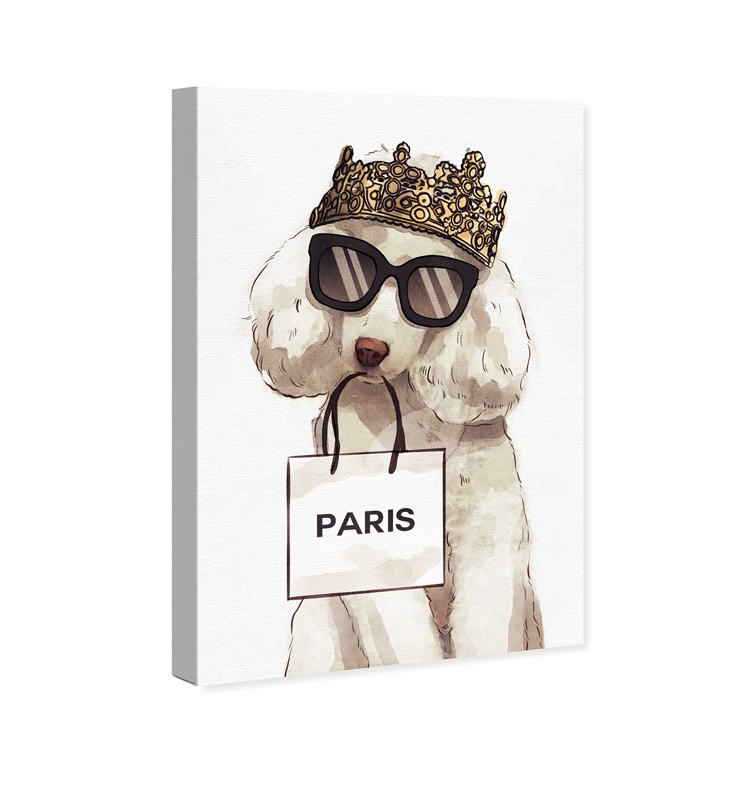 Regal Poodle Wall Art Canvas Print - 24x36 Inch Gold & White Animal Home Decor by Oliver Gal Artist Co. | Perfect for Living Room, Bedroom & Office Decorations