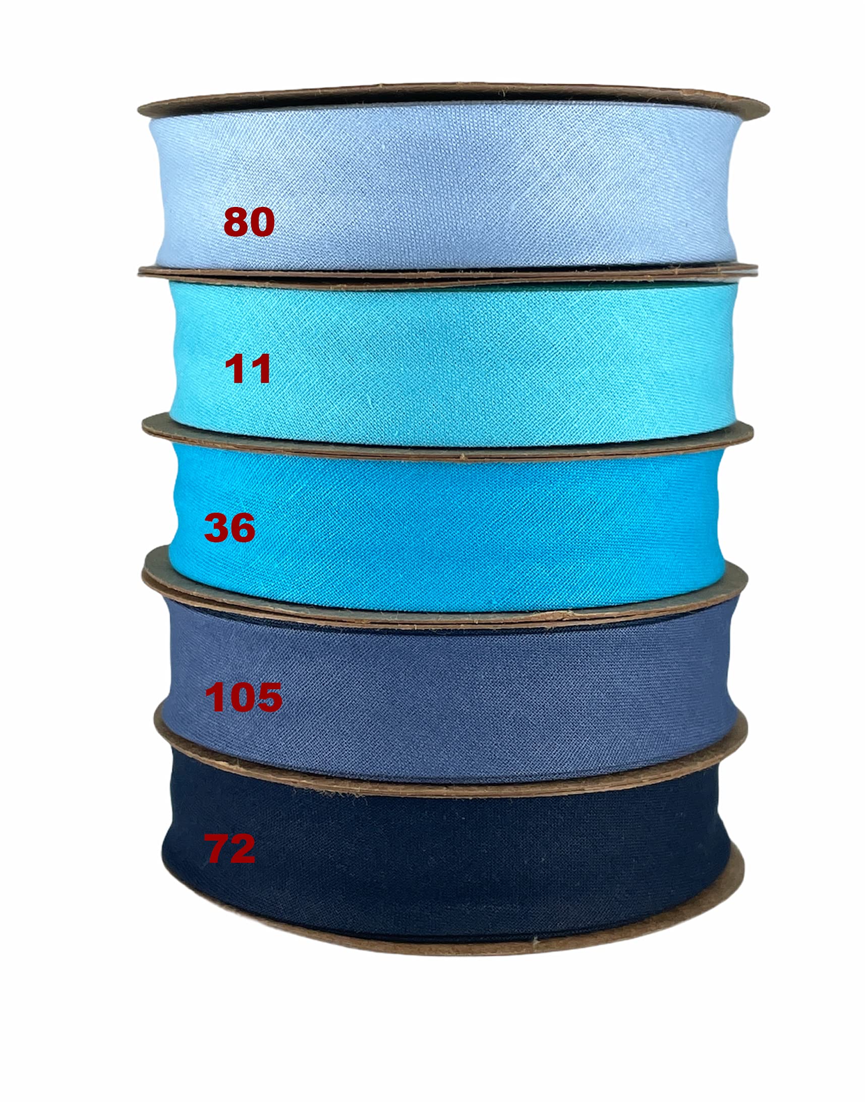 100% Cotton Single Fold Bias Binding Tape - 20mm (13/16 Inch) x 10 Meters (10.93 Yards) for Sewing, Quilting, Hemming & Crafting - Perfect for DIY Garments, Home Decor & Fabric Projects - Indigo Blue (105)