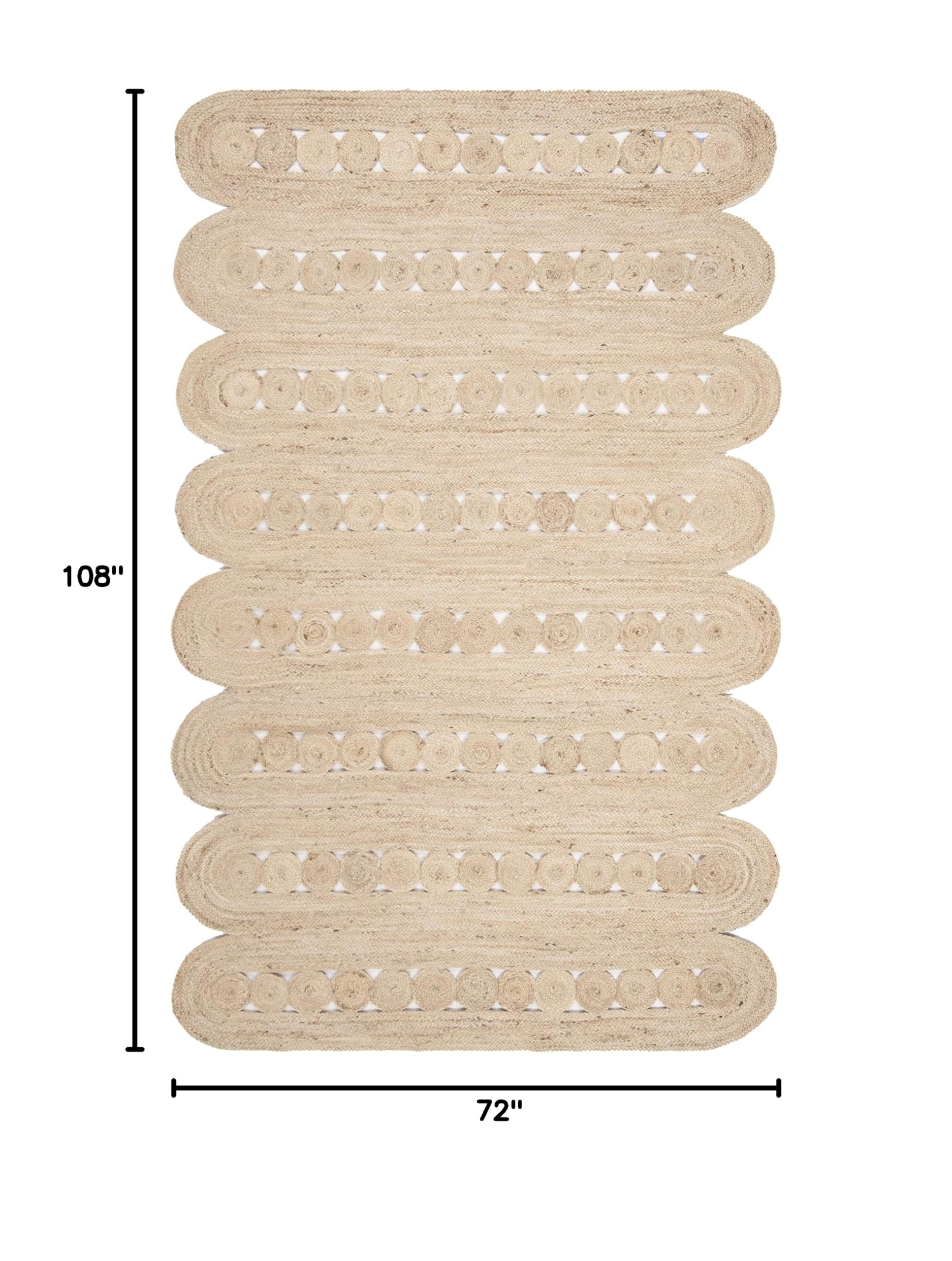 SAFAVIEH Natural Fiber Handmade Braided Jute Area Rug - 6' x 9' Farmhouse Woven Rug in Ivory, Perfect for High Traffic Living Room, Bedroom & Entryway (NF365A) | Cozy Home Decor, Boho Chic Style, Durable Floor Mat for Family Spaces