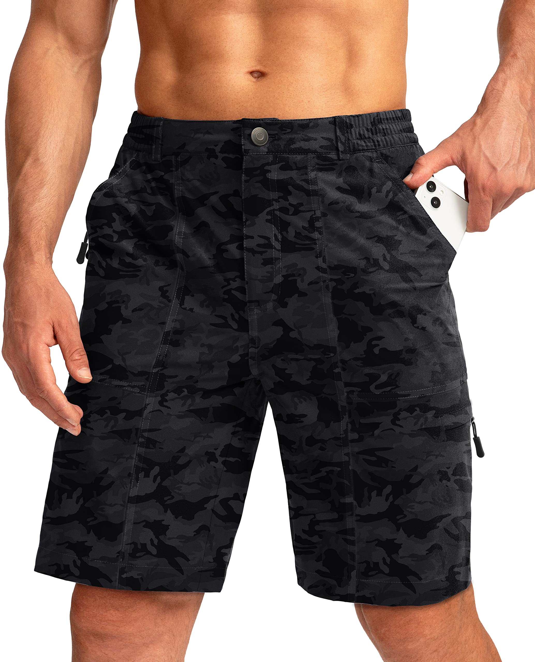 Viodia Men's Quick Dry Lightweight Hiking Cargo Shorts with 6 Pockets - Stretch Outdoor Shorts for Fishing, Golf & Summer Activities