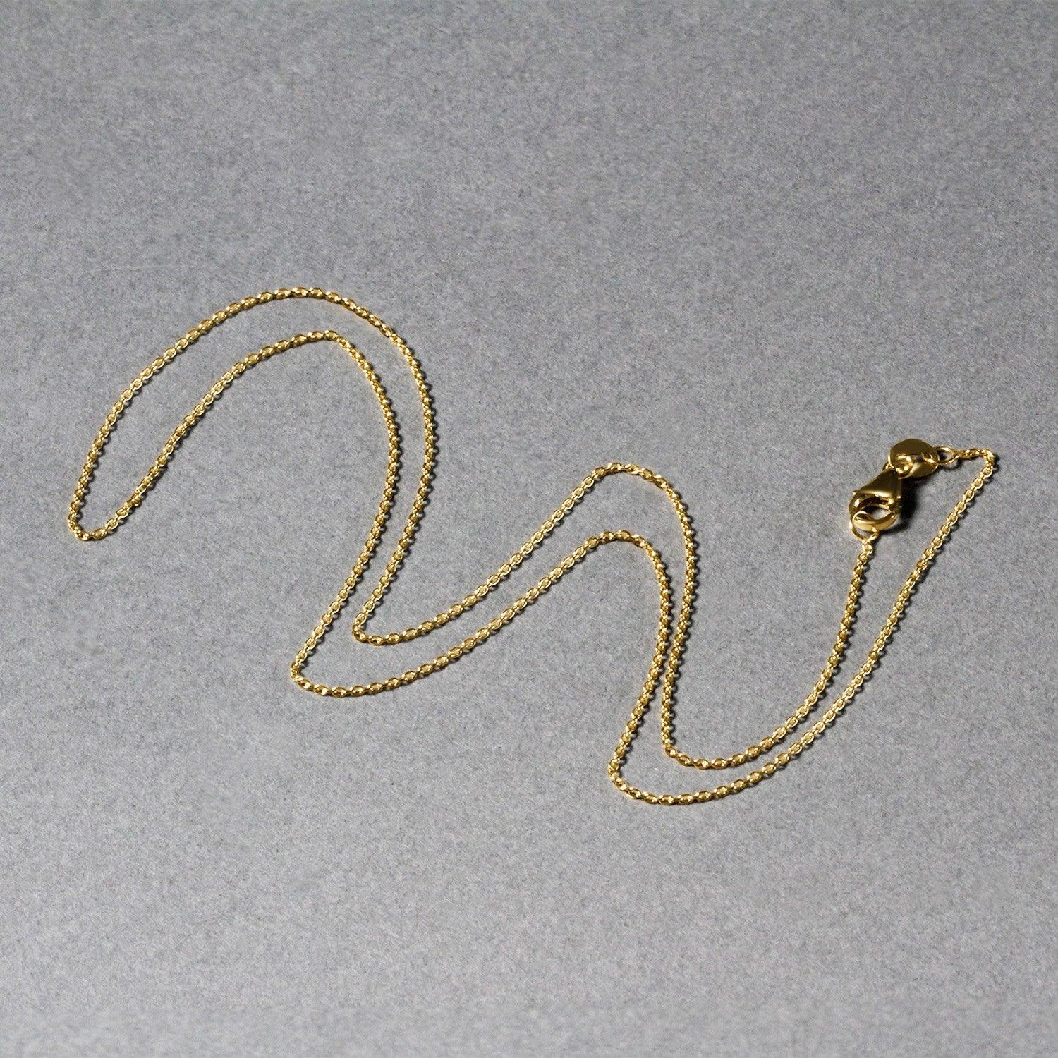 18K Yellow Gold Round Cable Link Chain Necklace - 0.97mm Thin Dainty Chain for Women, Layering, Bracelet Making & Jewelry Design