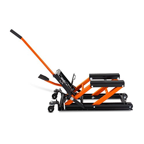 Honda Shadow VT 750/600 C Scissor Lift with Wheel Chock - Motorcycle Mid Lift Stand for Easy Maintenance & Tire Changes - Garage Workshop & DIY Repair Tool