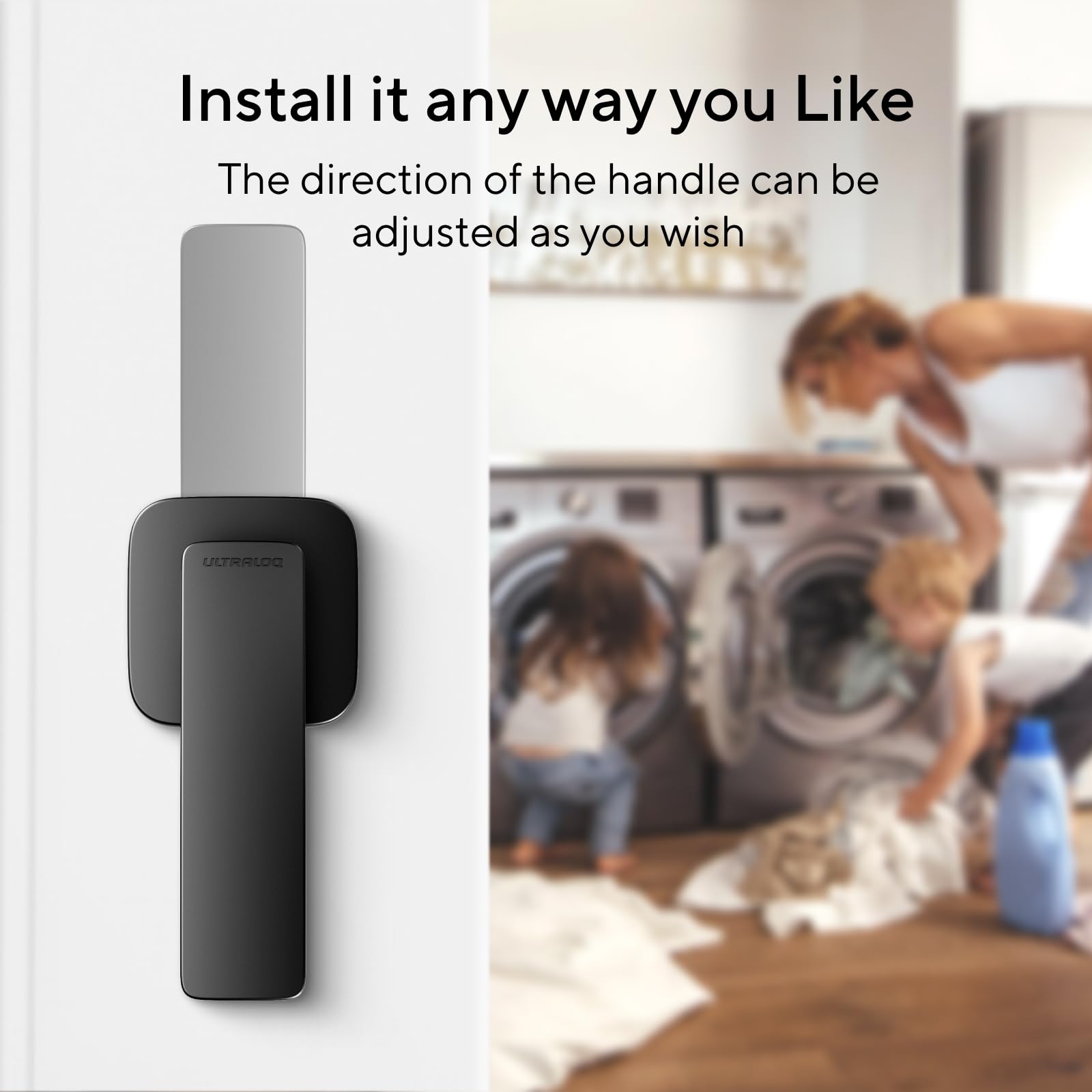 Ultraloq U-Bolt Smart Lock with Handle Set - Keyless Entry Bluetooth Fingerprint & App Control Smart Deadbolt for Front Door - Perfect for Home Security & Airbnb Rentals