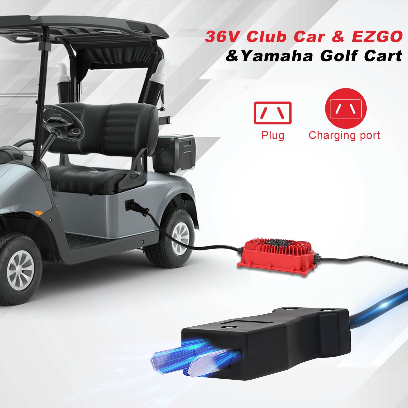 **CRAFTSMAN GOLF 36V Golf Cart Battery Charger – 20A Onboard Charger for EZGO, Club Car & Yamaha Carts – Crowfoot Plug – Perfect for Home, Course & RV Use**