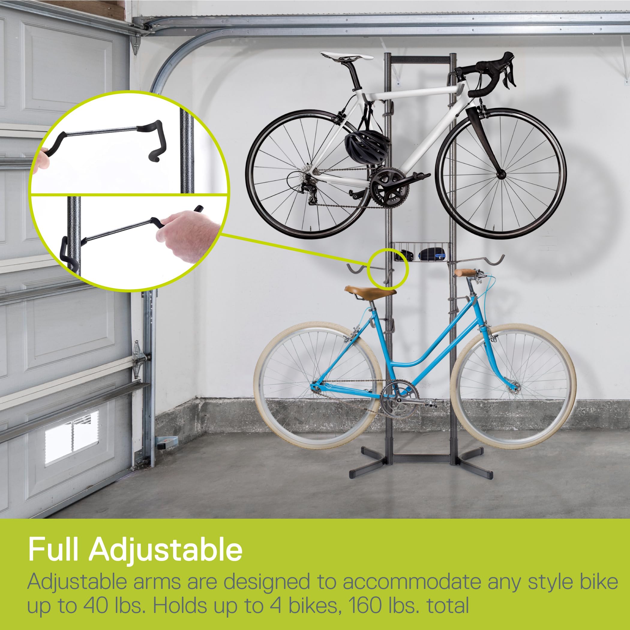 Delta Cycle Freestanding Bike Rack - No Drill Vertical Bicycle Storage for Garage & Home - Adjustable Gravity Stand for Mountain, Road & Kids Bikes - Space Saving Solution for Small Apartments & Tight Spaces