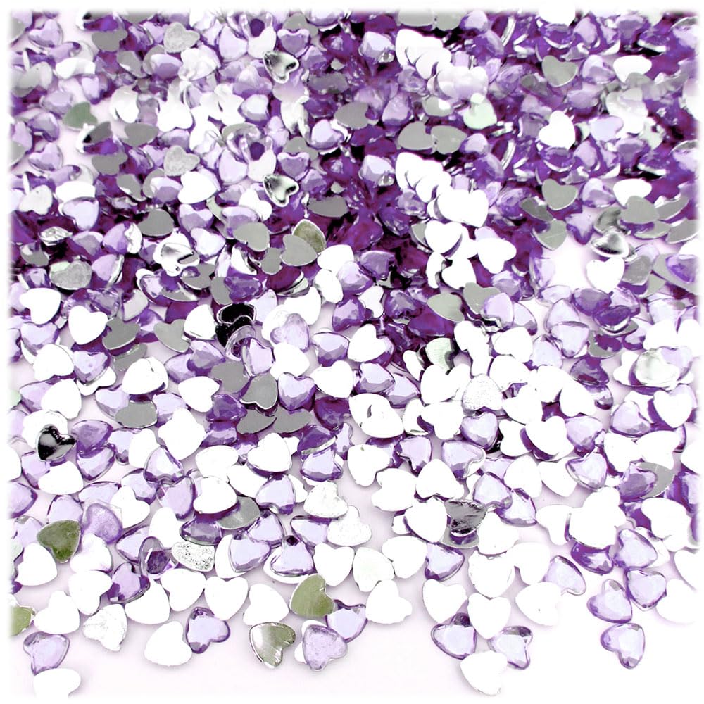 1,000pc 4mm Purple Amethyst Rhinestones Heart Shape - Premium DIY Craft Supplies for Jewelry Making, Scrapbooking & Nail Art | The Crafts Outlet