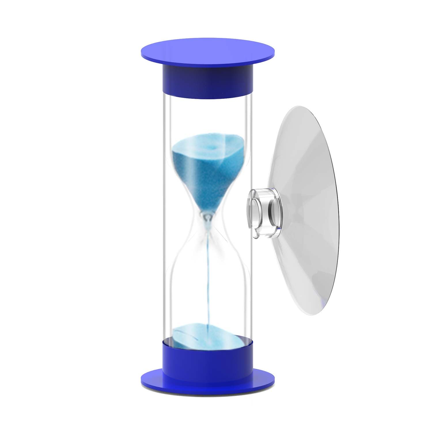 5 Minute Hourglass Sand Timer with Suction Cup - Unbreakable Blue Plastic Sand Clock for Kids, Games, Classroom & Toothbrush Timing - Perfect for Time Management, Learning Activities and Bathroom Use