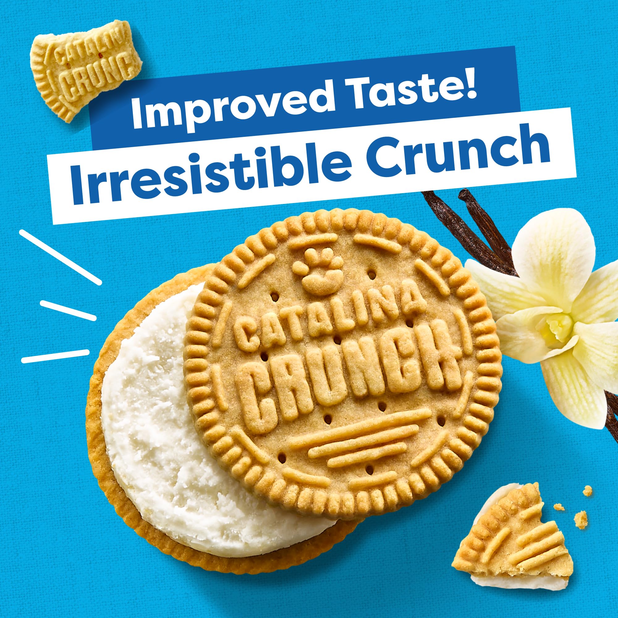 Catalina Crunch Vanilla Creme Sandwich Cookies - Low Carb, Keto Friendly, Sugar Free Snacks - 8.9 oz Pack (21 Cookies) - Perfect for Weight Loss, Diabetic Diets & Healthy On-the-Go Snacking