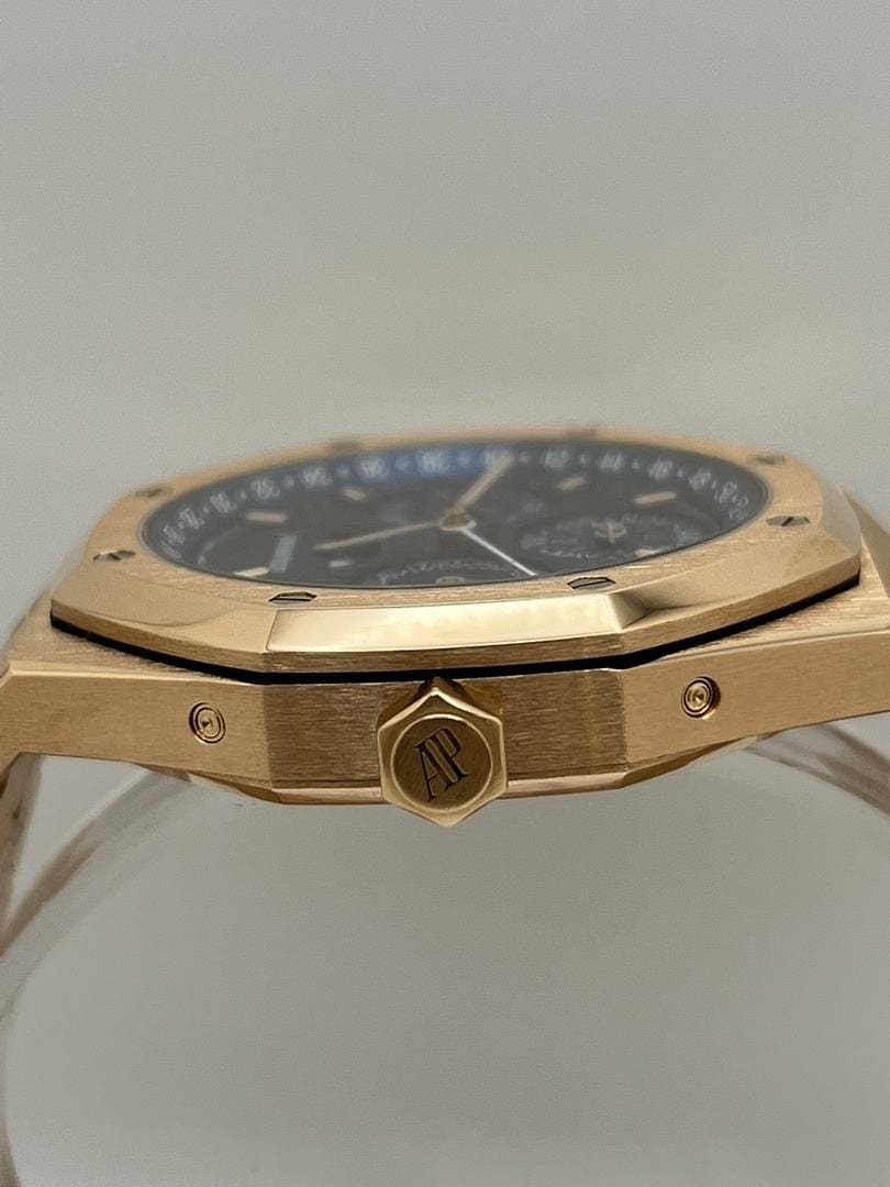 Audemars Piguet Royal Oak Perpetual Calendar 26574OR.OO.1220OR.02 18K Rose Gold Men's Watch with Blue Dial - Luxury Dress Watch for Business & Formal Occasions