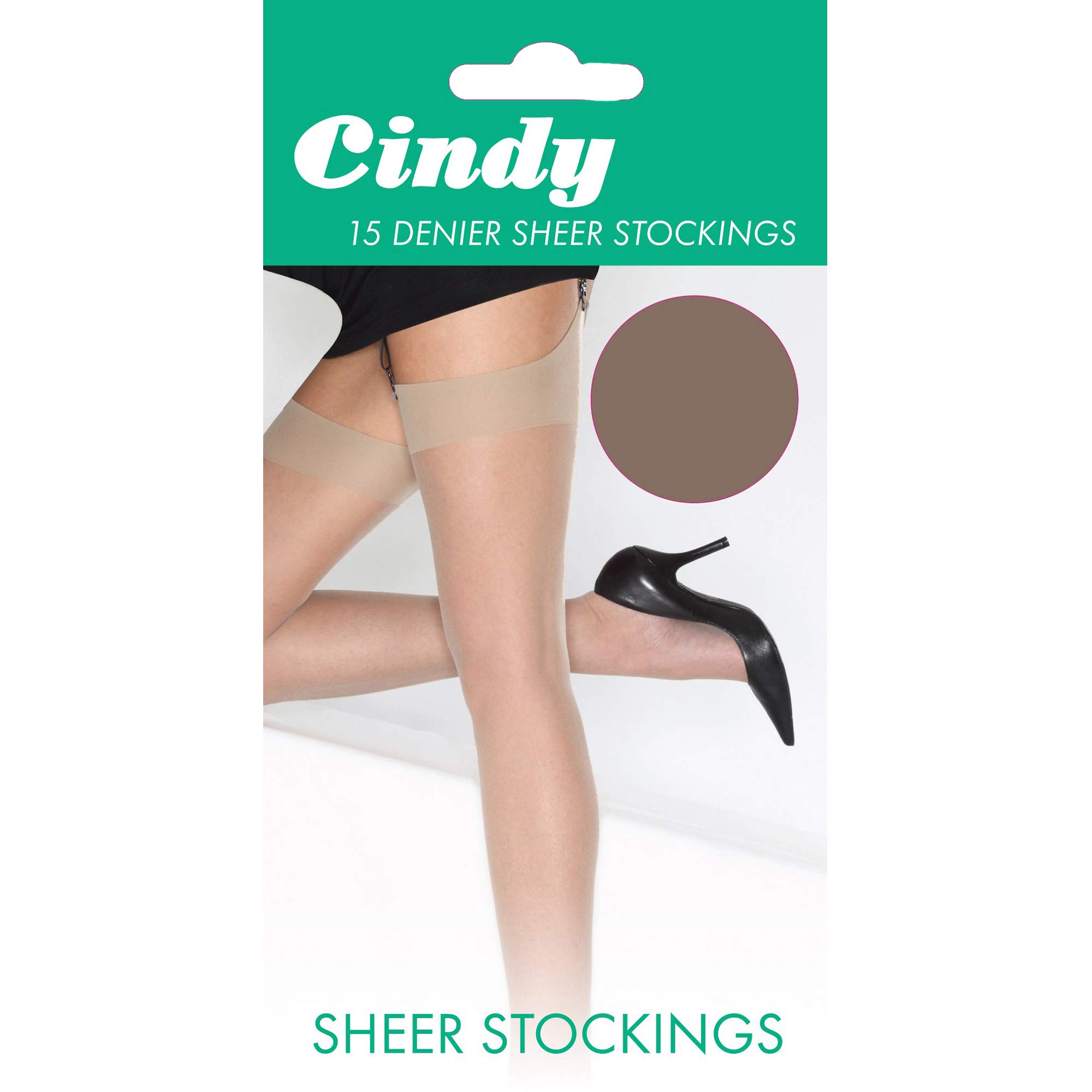 Cindy Women's 15 Denier Sheer Stockings (1 Pair) - Ultra Soft & Comfortable Nylon Tights for Office, Party & Everyday Wear