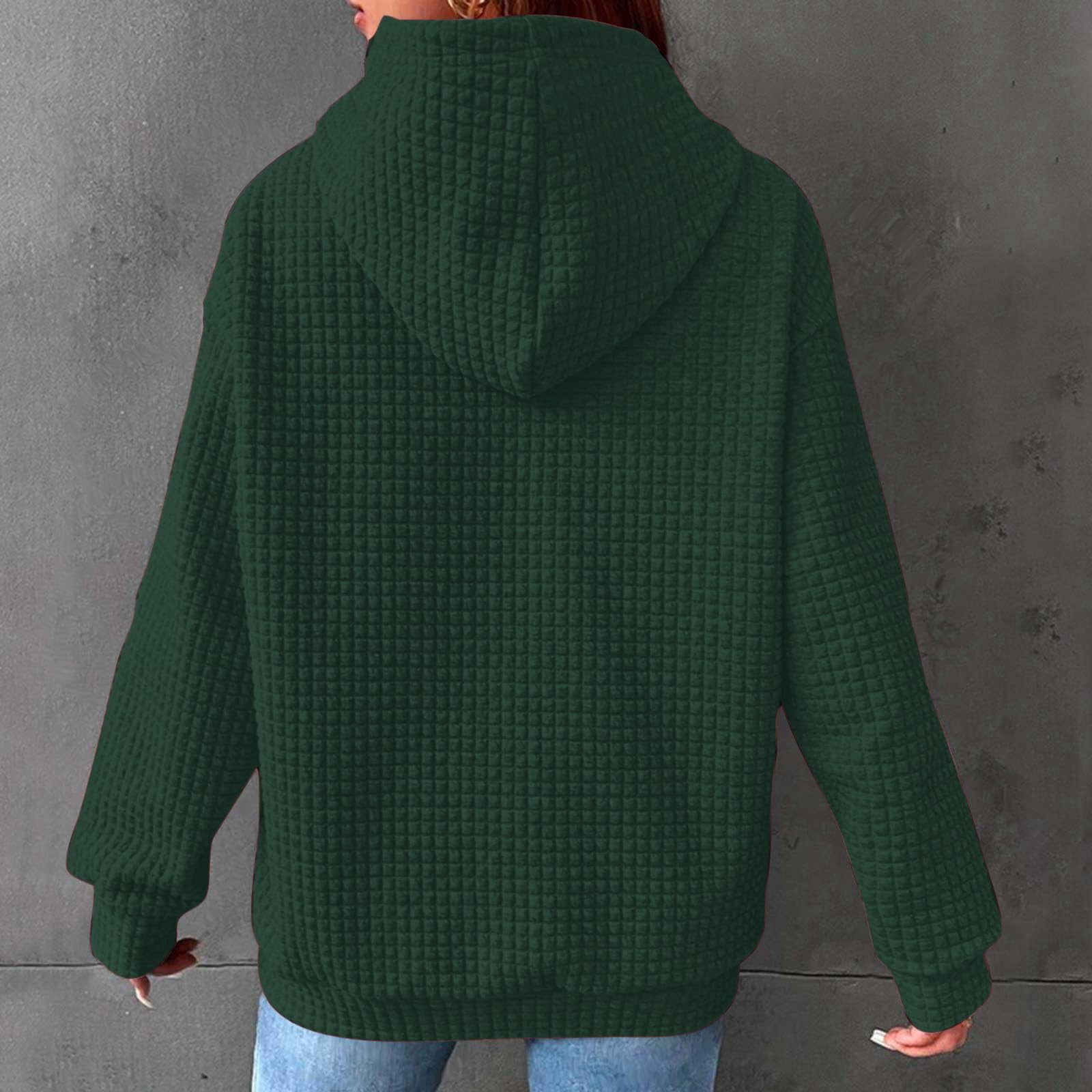 Ceboyel Women's Solid Color Cute Hoodie 2023 | Waffle Knit Sweatshirt | Comfortable Pullover Sweater | Trendy Teen Girls Fashion | Perfect for Casual Wear, School Outfits & Weekend Relaxation