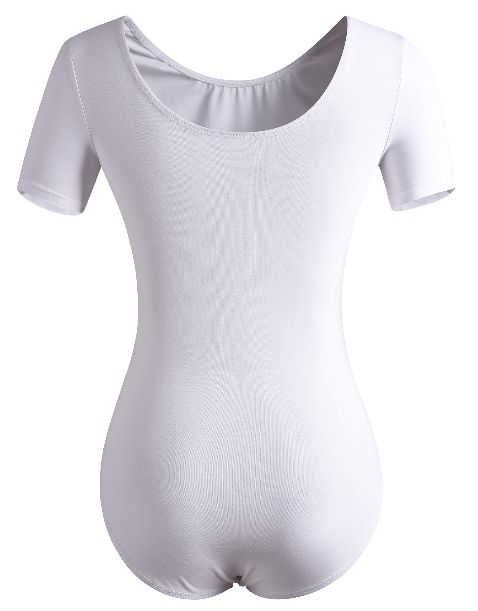 DANSHOW Women's Short Sleeve Ballet Leotard - Stretch Dancewear for Adults - Perfect for Ballet Class, Yoga & Contemporary Dance Practice