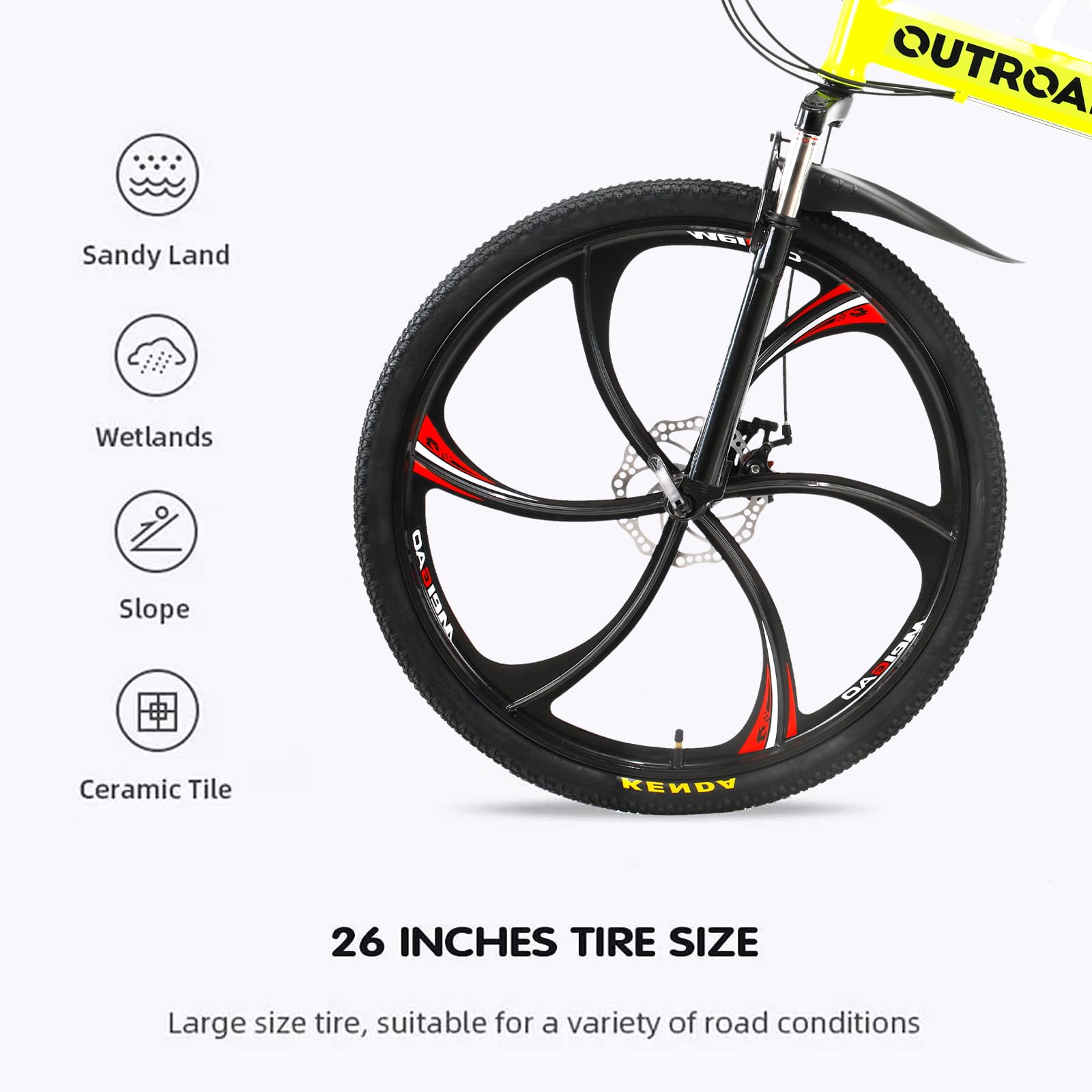 26 Inch Folding Mountain Bike for Adults - Carbon Steel Frame, 21 Speed Gears, Dual Disc Brake & Suspension - Easy Assembly Bicycle for Men & Women (Black/Green/Orange) - Perfect for Commuting, Trail Riding & Outdoor Adventures