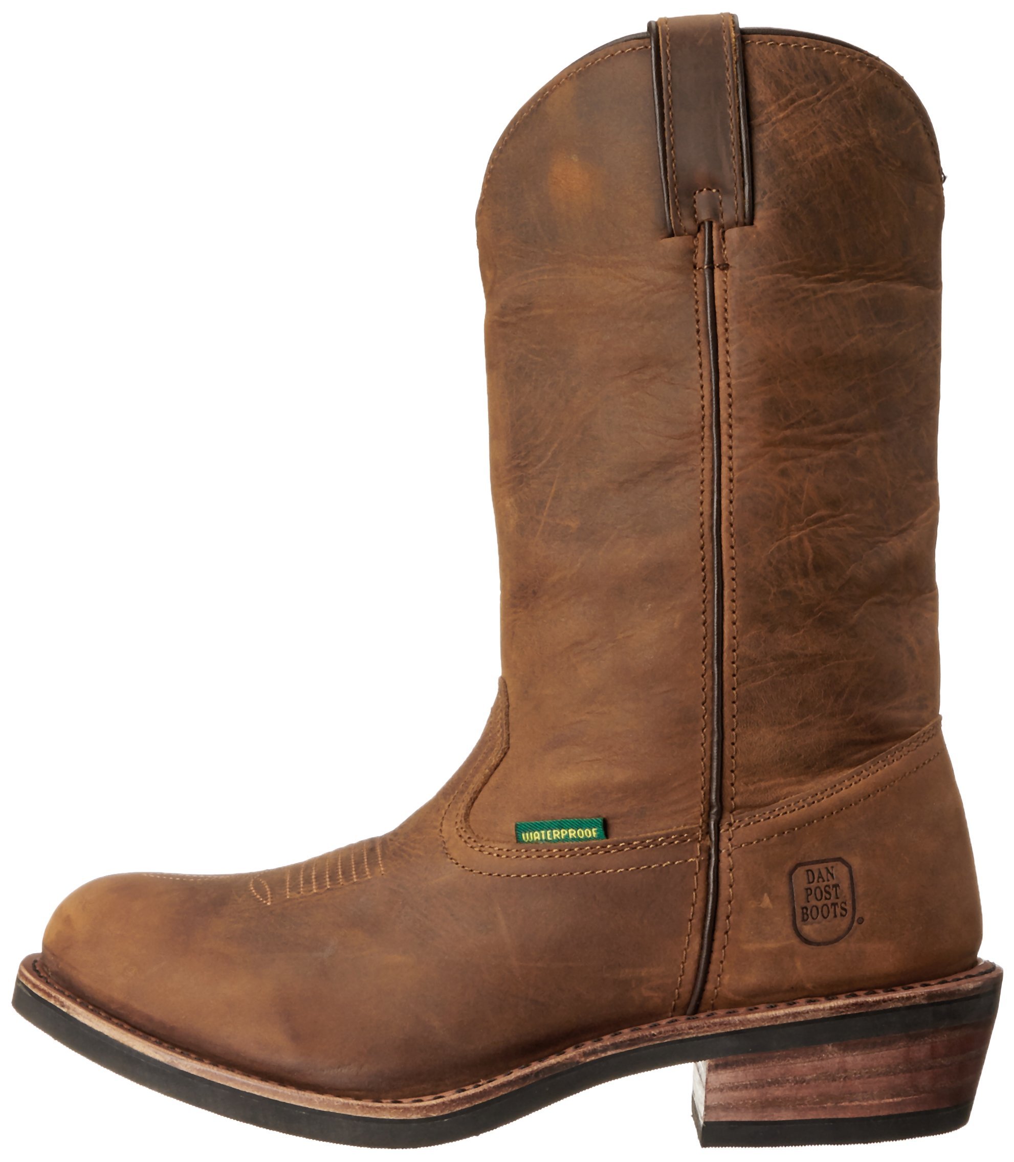 Dan Post Men's Albuquerque Waterproof Work Boots - Black Leather Safety Shoes for Construction & Outdoor Work | Slip Resistant & Comfortable for Daily Wear