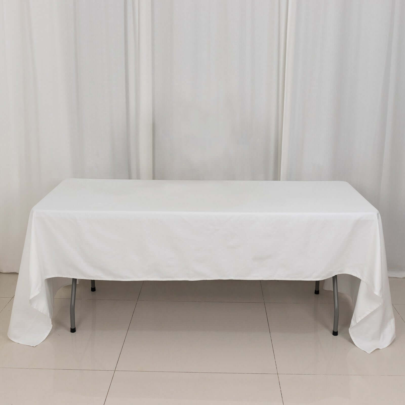 Premium 100% Cotton 60x126 Rectangle Tablecloth - White Linen Table Cover for Dining Room, Soft & Breathable Fabric for Elegant Dinner Parties, Weddings & Home Decor