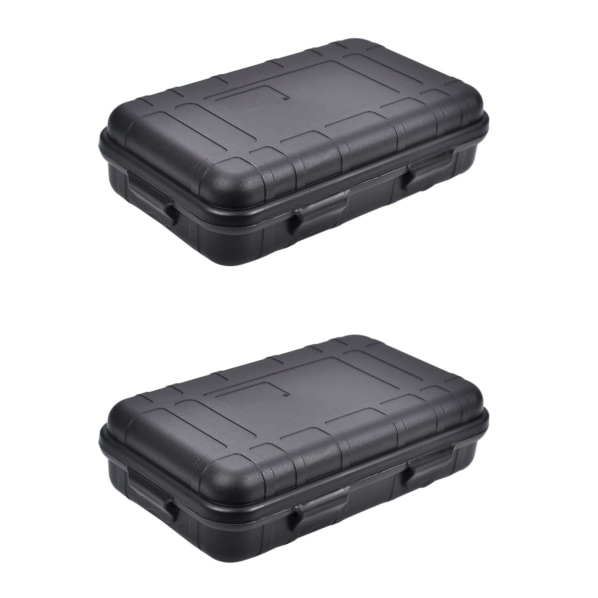 INOOMP 2-Piece Plastic Tool Storage Box - Airtight, Multi-Purpose Organizer for Tools, Fishing Gear & Outdoor Survival Equipment - Perfect for Camping, Garage Organization & DIY Projects (Black)
