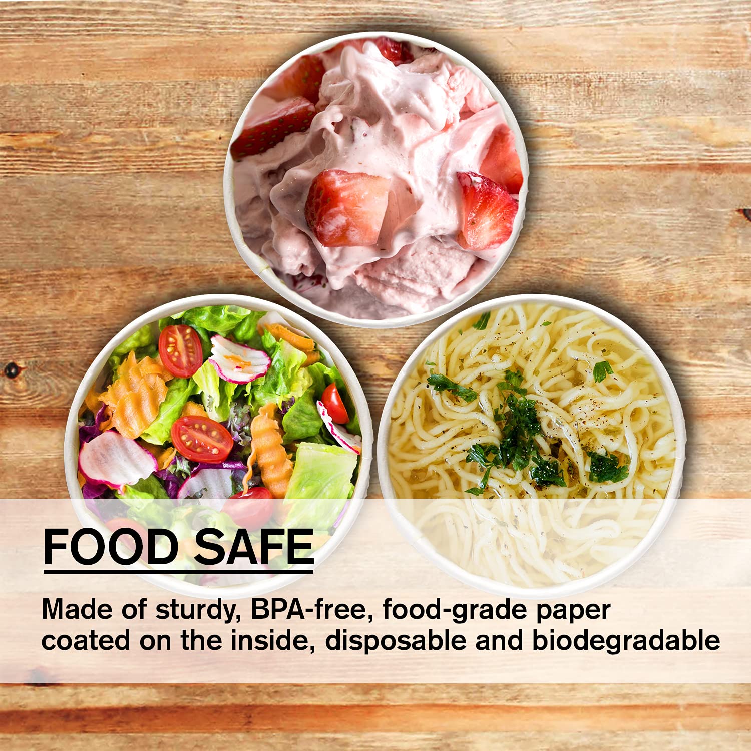 Smygoods 16oz Disposable Paper Soup Containers with Lids - 50 Pack, Eco-Friendly Takeout Bowls for Restaurant, Catering & Home Use - Perfect for Soup, Noodles, Salad & Meal Prep