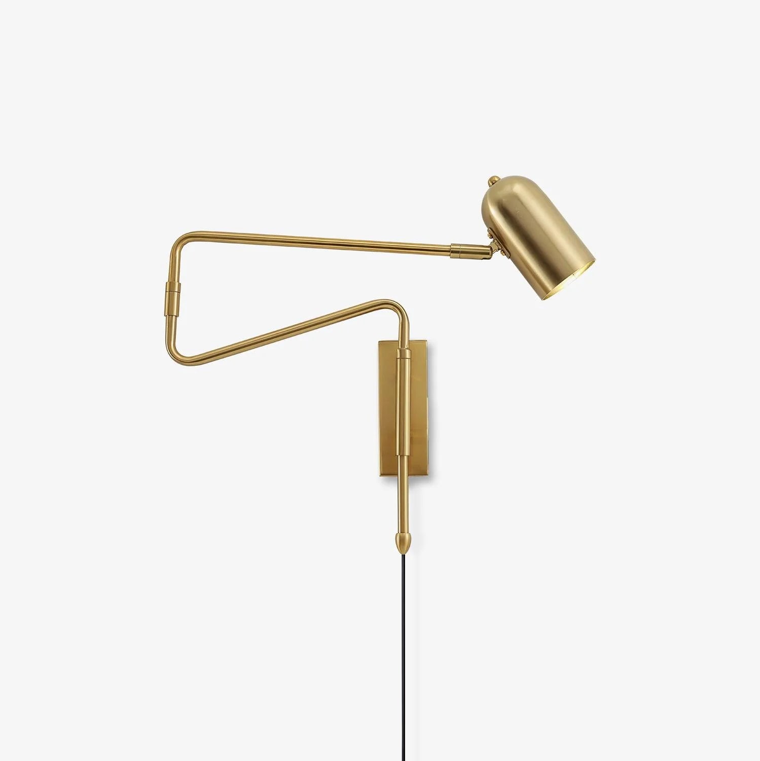 Adjustable Arm Plug In Wall Lamp - Dimmable Swing Arm Sconce for Bedroom, Living Room, and Office Lighting - Perfect for Reading, Working, and Decor