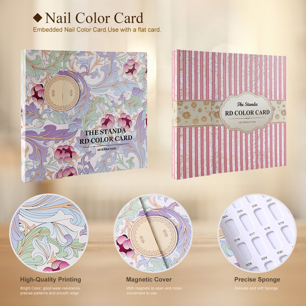 Nail Polish Color Display Chart Book - Gel Nail Color Swatch Cards for Salon & DIY Nail Art | Professional Nail Tech Tools for Manicure, Pedicure & Nail Design