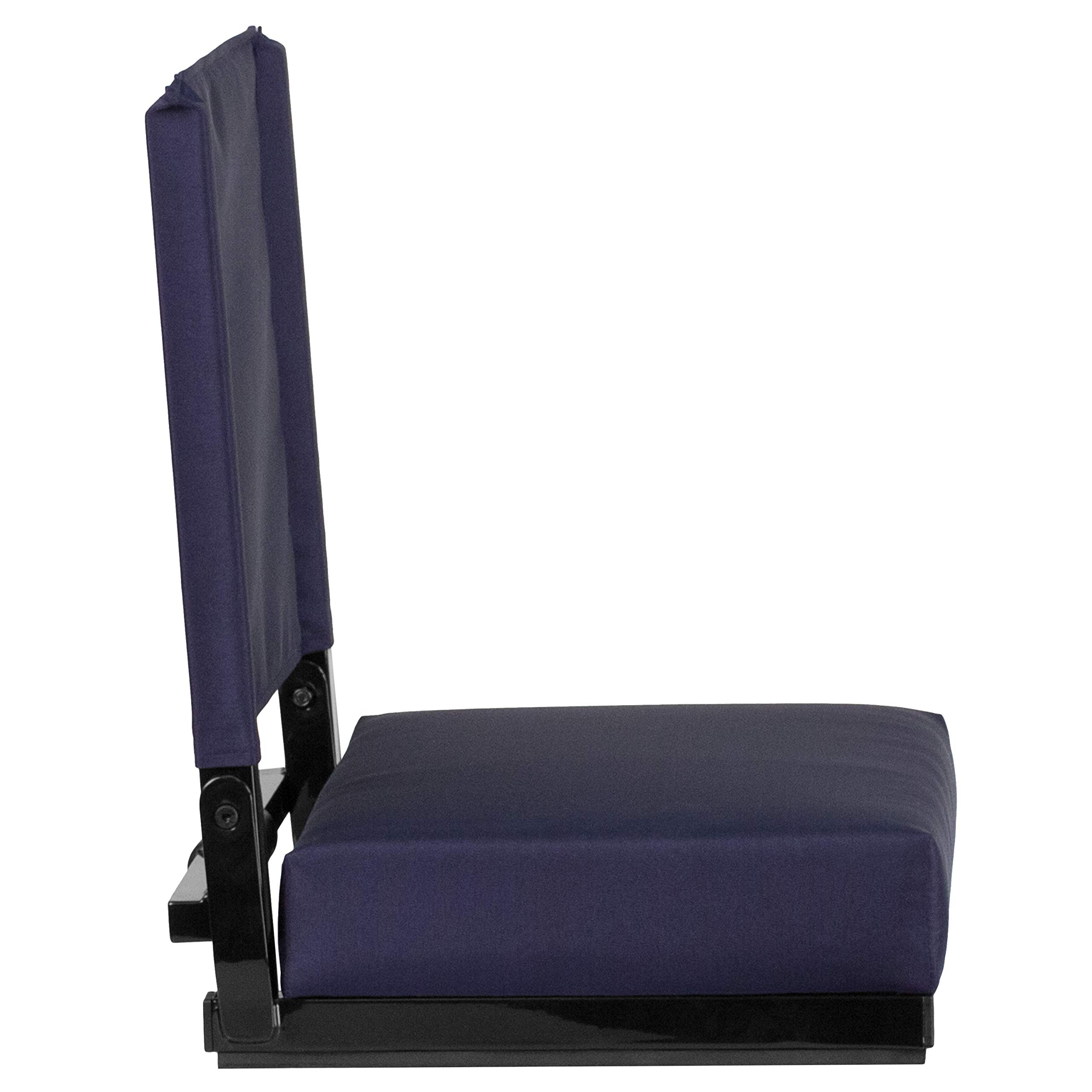 Flash Furniture Grandstand Portable Folding Stadium Seat with Padded Cushion & Carrying Handle - 500 lb Weight Capacity, Navy Blue - Perfect for Bleachers, Benches, Sporting Events, Concerts & Outdoor Activities