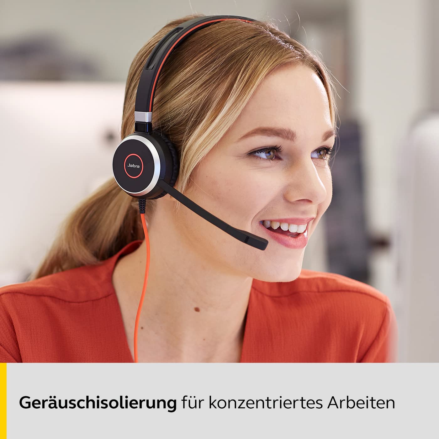Jabra Evolve 40 UC Mono Headset - Noise Cancelling Office Headphones with USB Cable & Call Control for VoIP, Skype, Zoom - Perfect for Remote Work & Business Calls (Black)