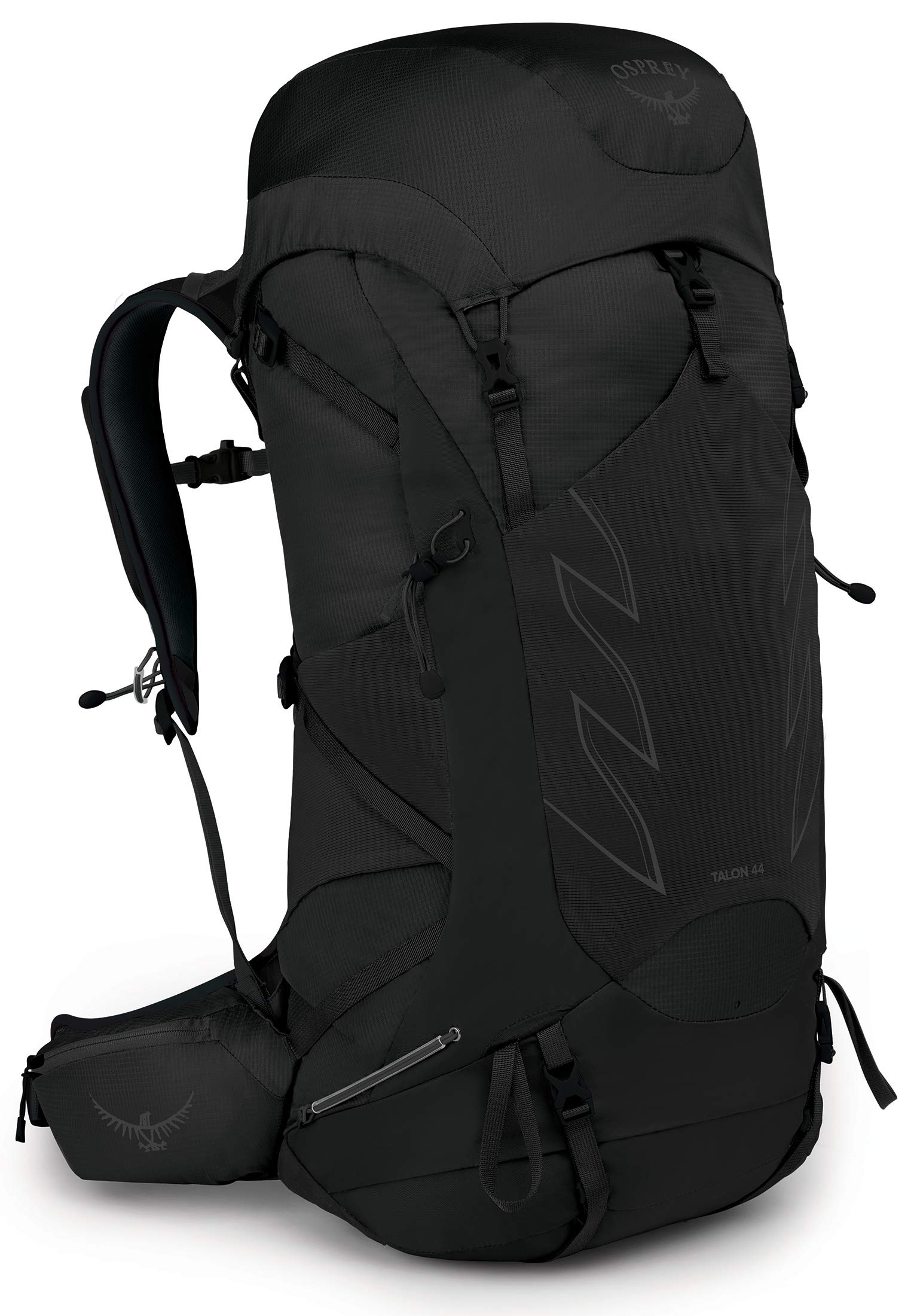 Osprey Talon 44L Men's Hiking Backpack with Adjustable Hipbelt - Lightweight & Durable for Outdoor Adventures - Perfect for Camping, Trekking & Travel - Stealth Black, L/XL Size